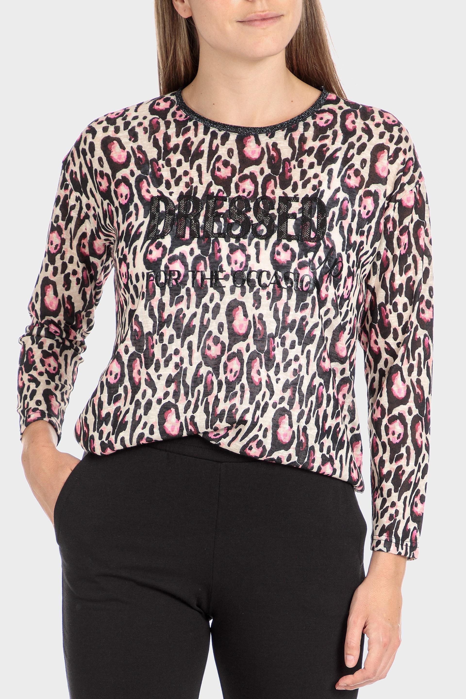 Multicolour Animal Print Blouse, Black, large image number 1