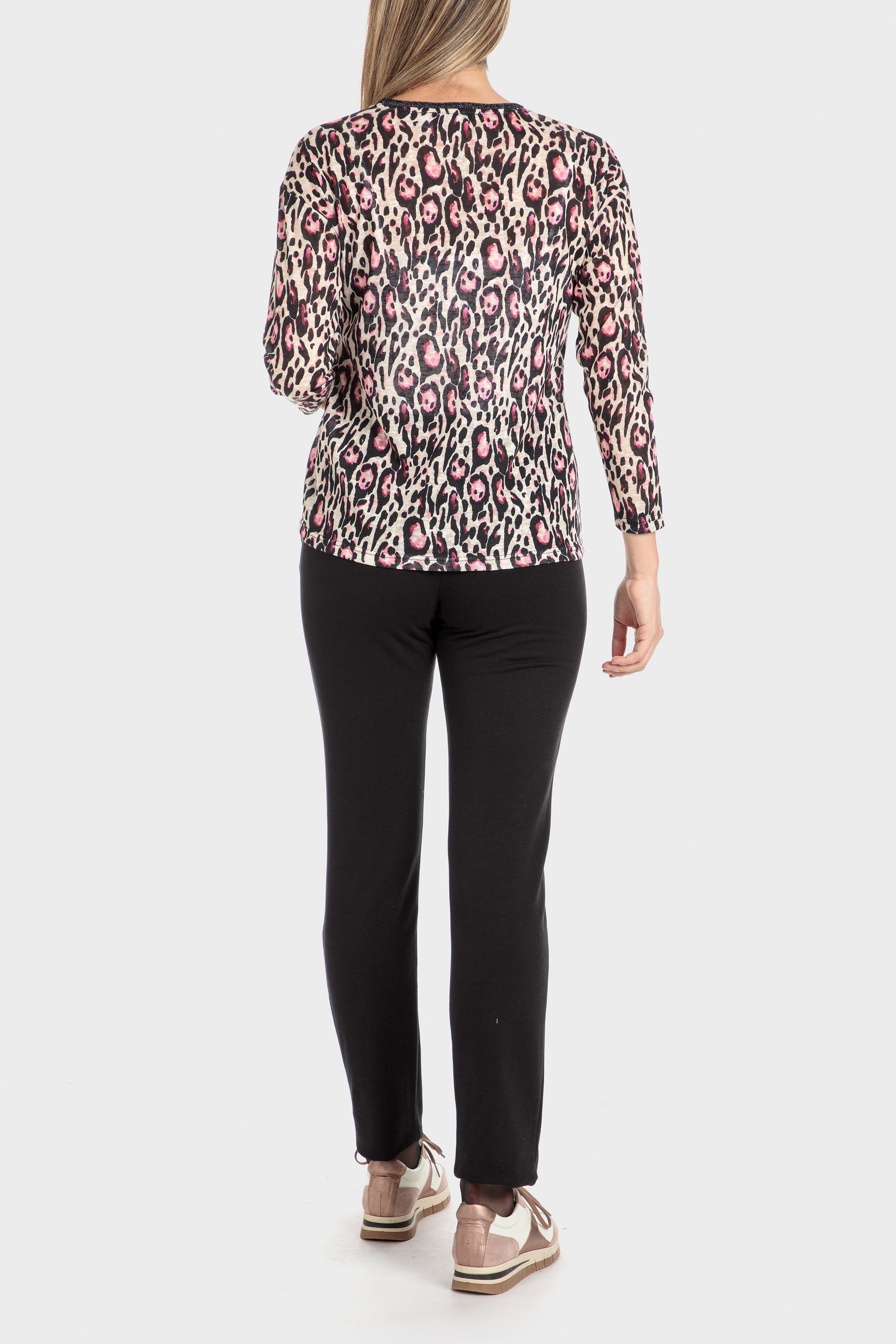 Multicolour Animal Print Blouse, Black, large image number 6