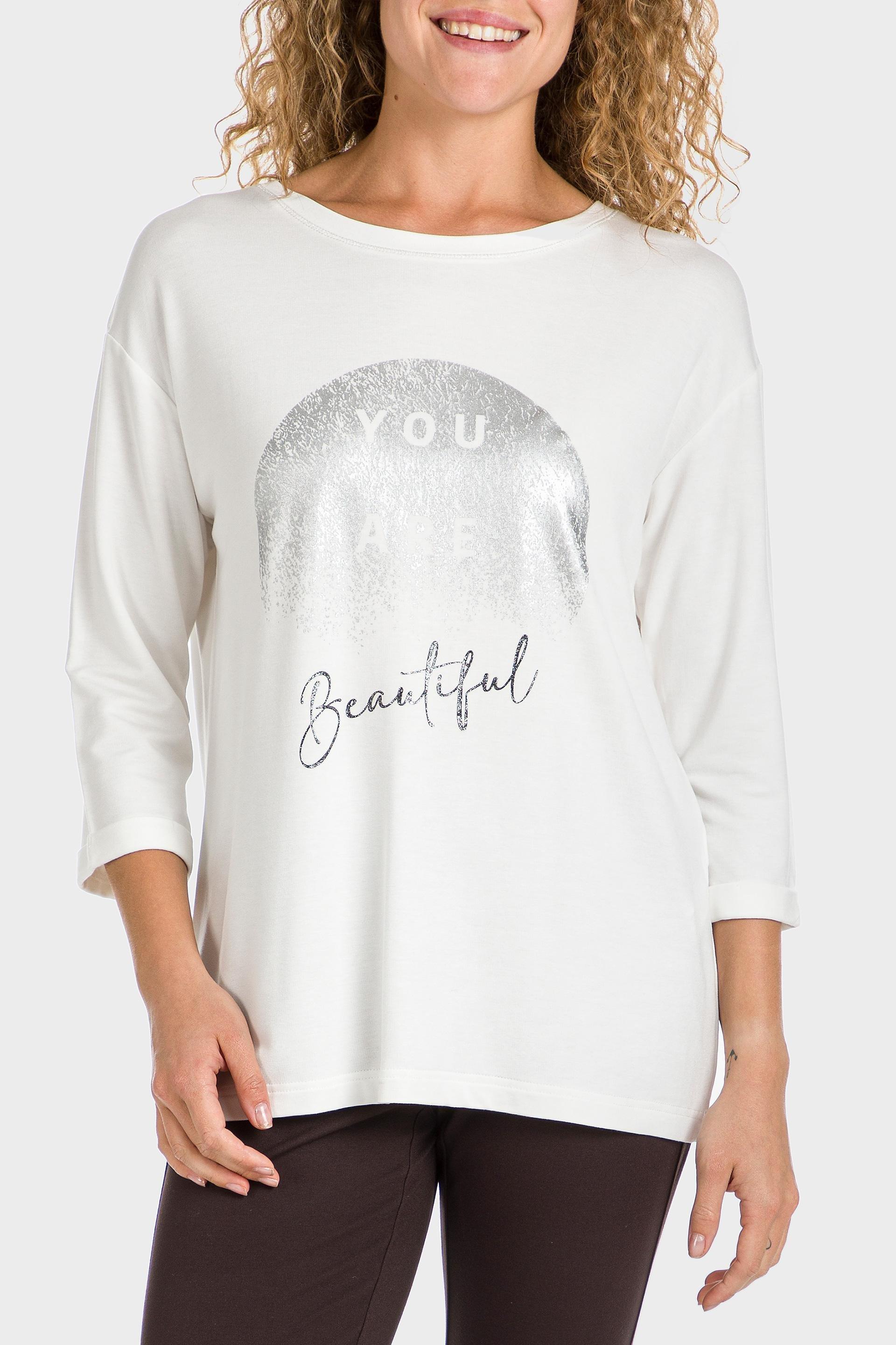White Printed T-Shirt, , large image number 0