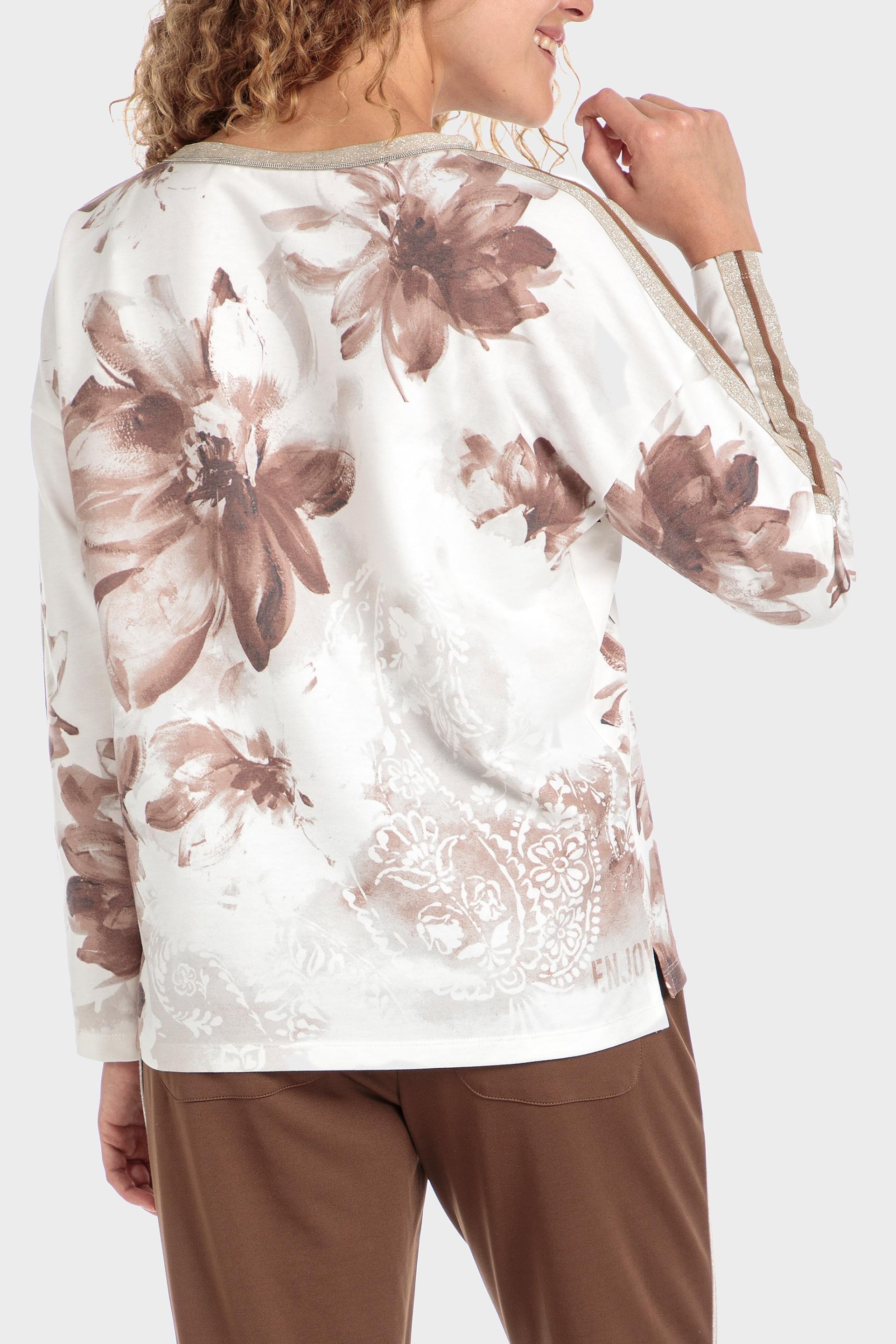 Cream Side Band Floral Blouse, , large image number 2