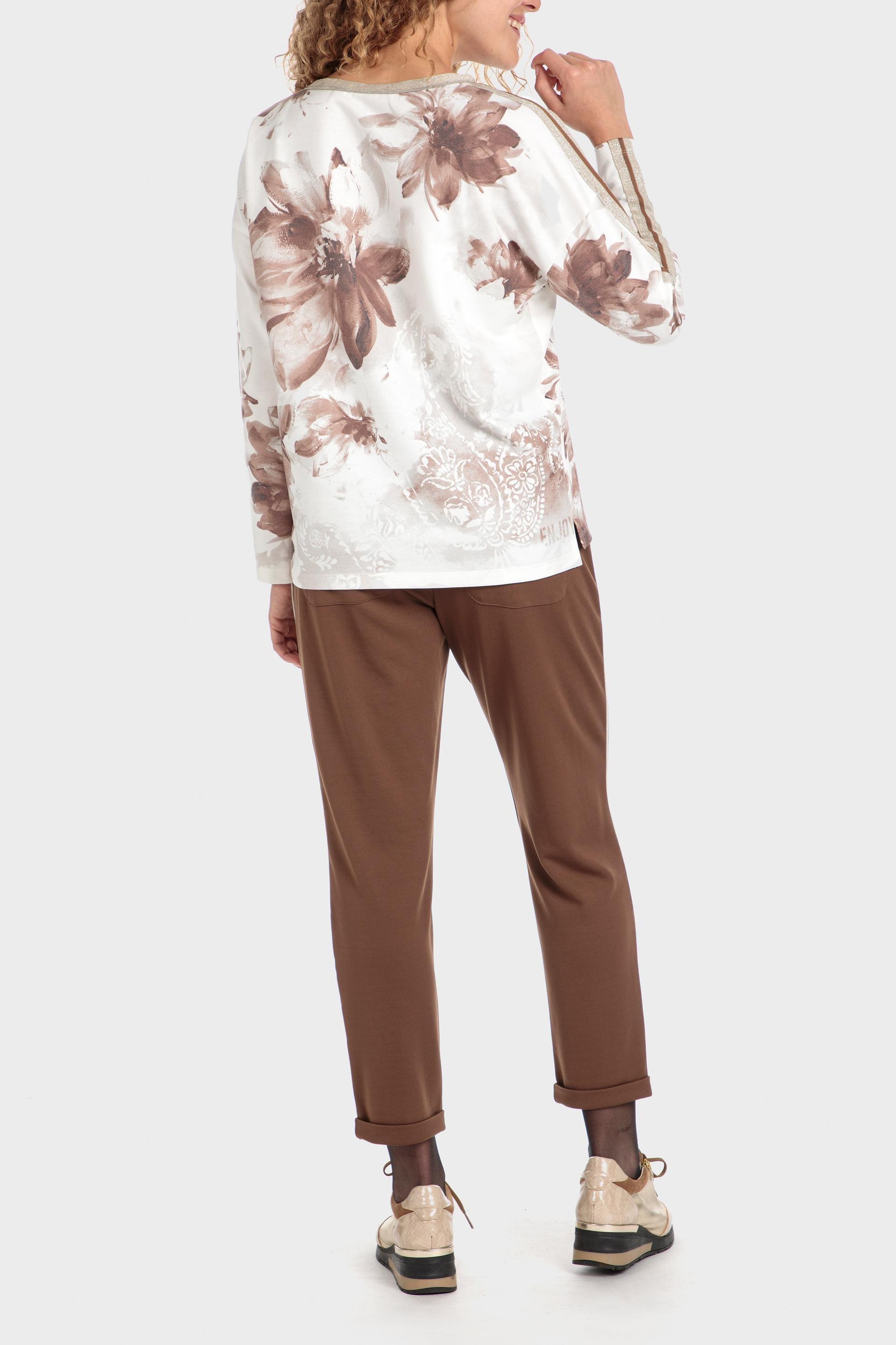 Cream Side Band Floral Blouse, , large image number 6