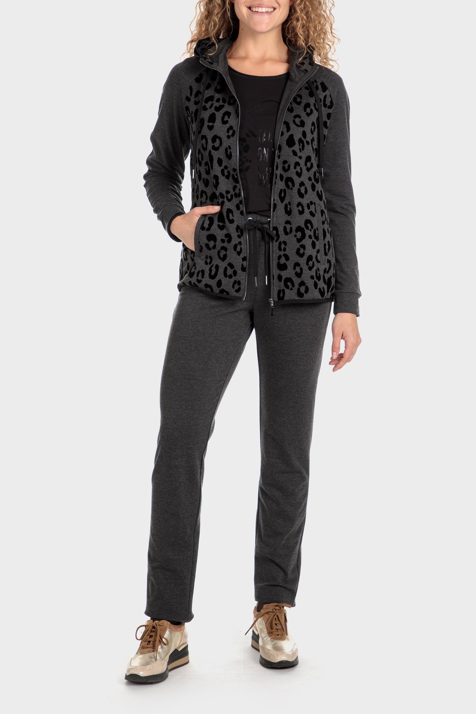 Grey Animal Print Jacket, , large image number 0