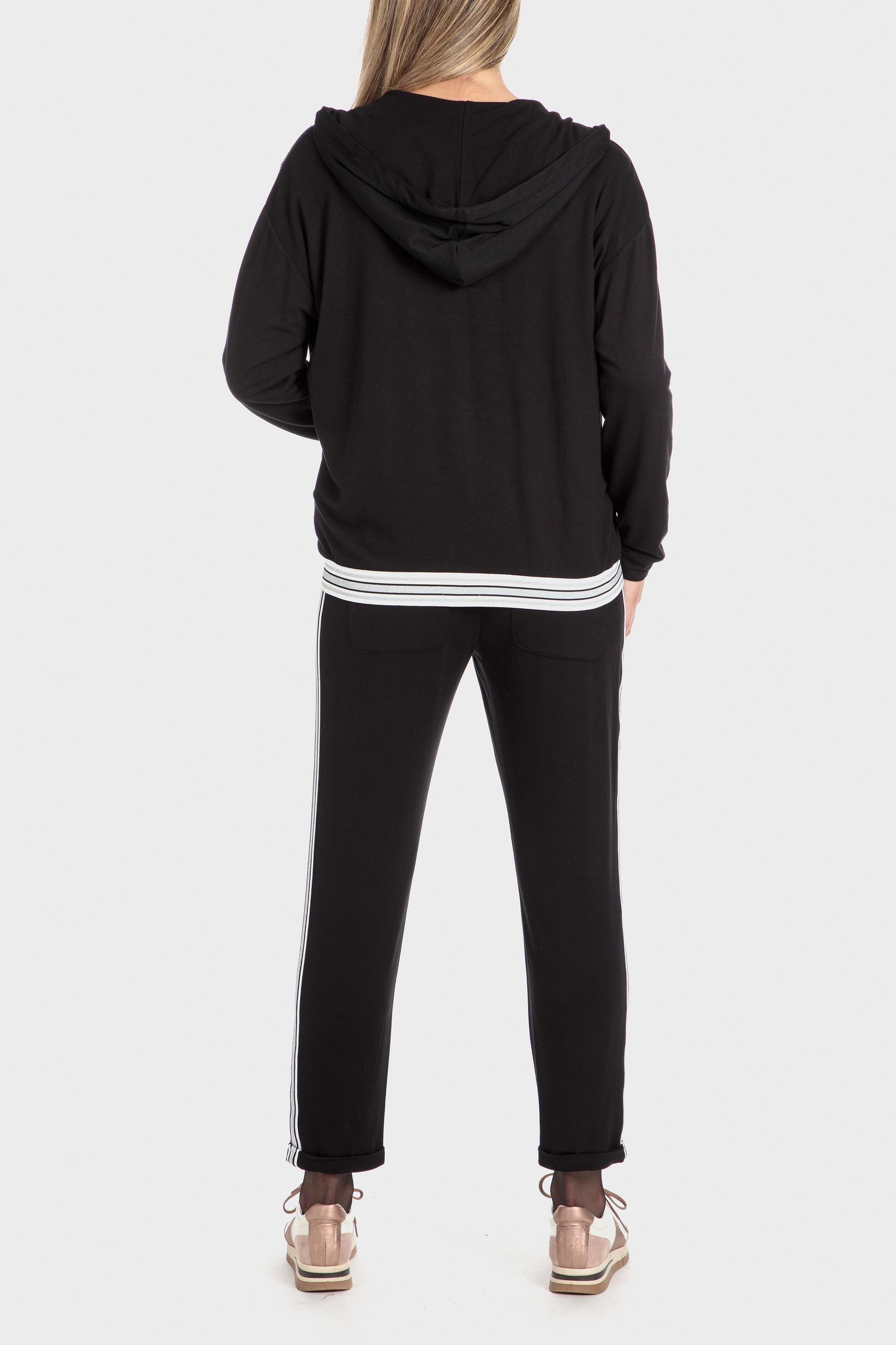 Black Hooded Sports Jacket, , large image number 6