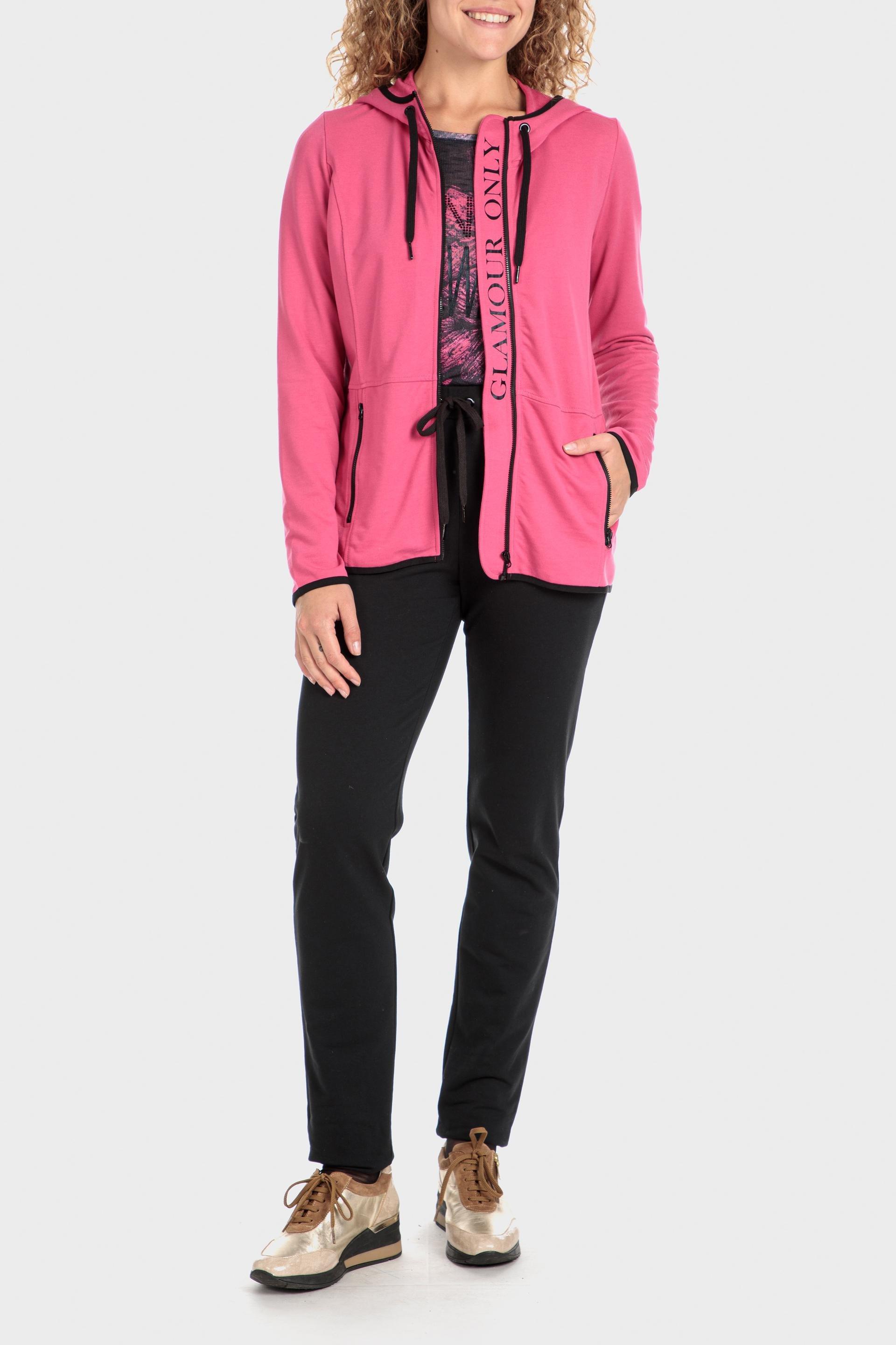 Pink Hooded Sports Jacket, , large image number 0