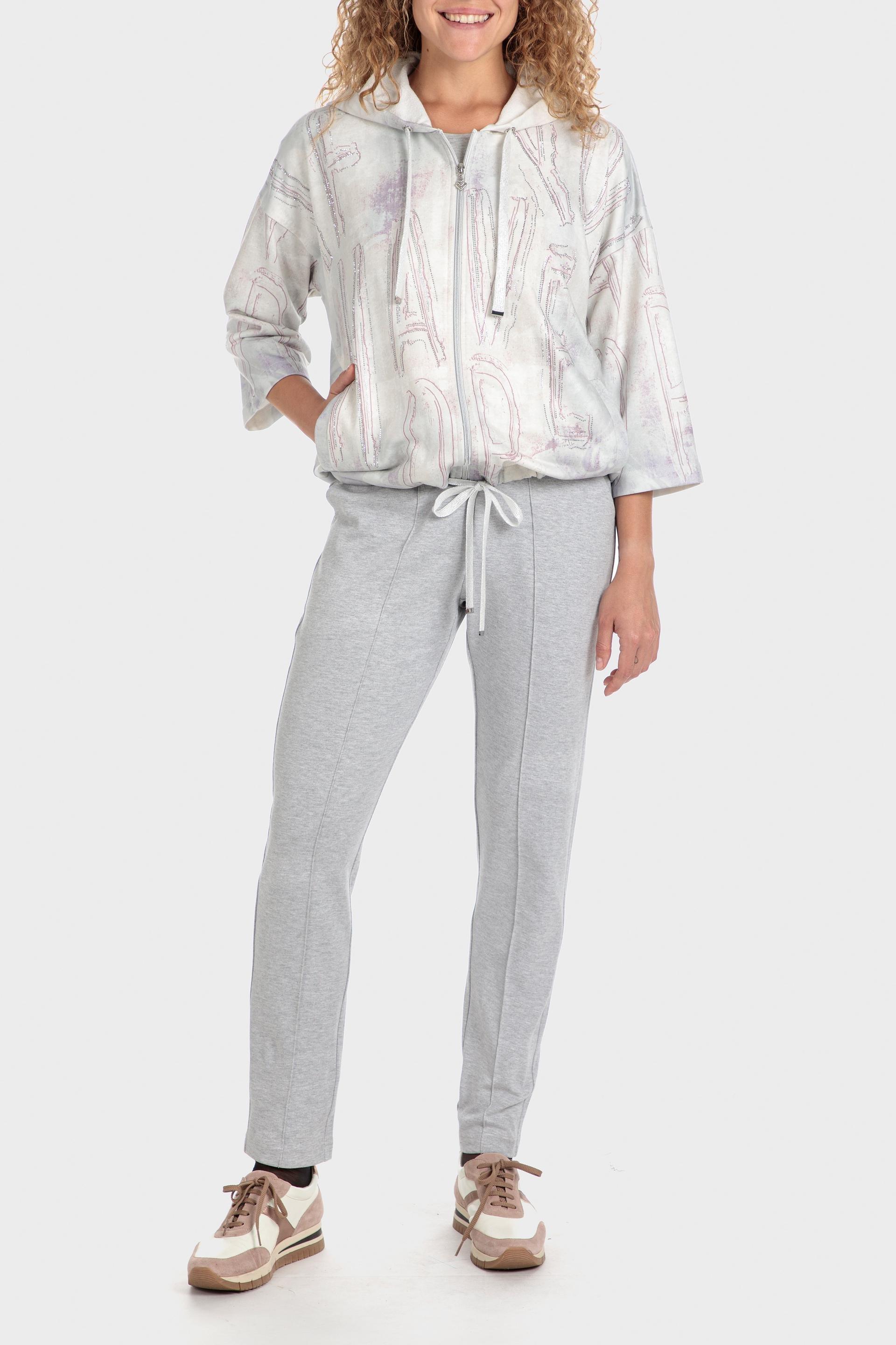 White Printed Jacket With Rhineston, , large image number 1