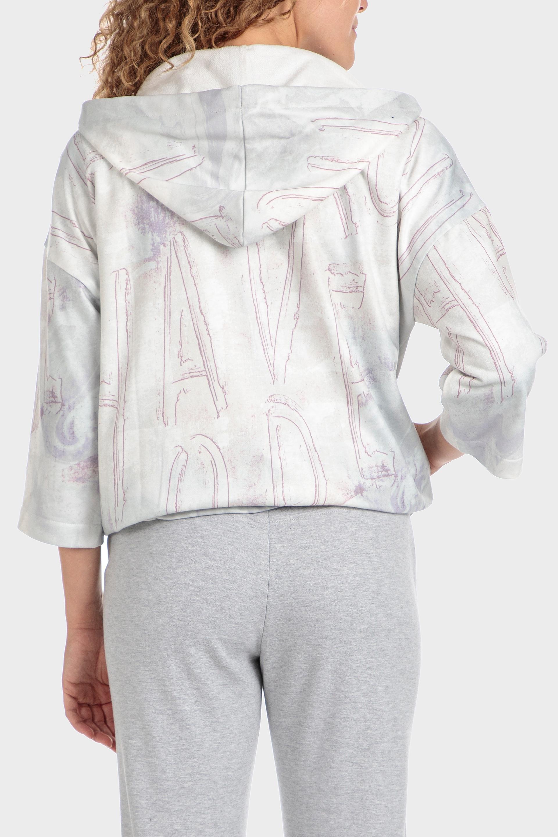 White Printed Jacket With Rhineston, , large image number 3