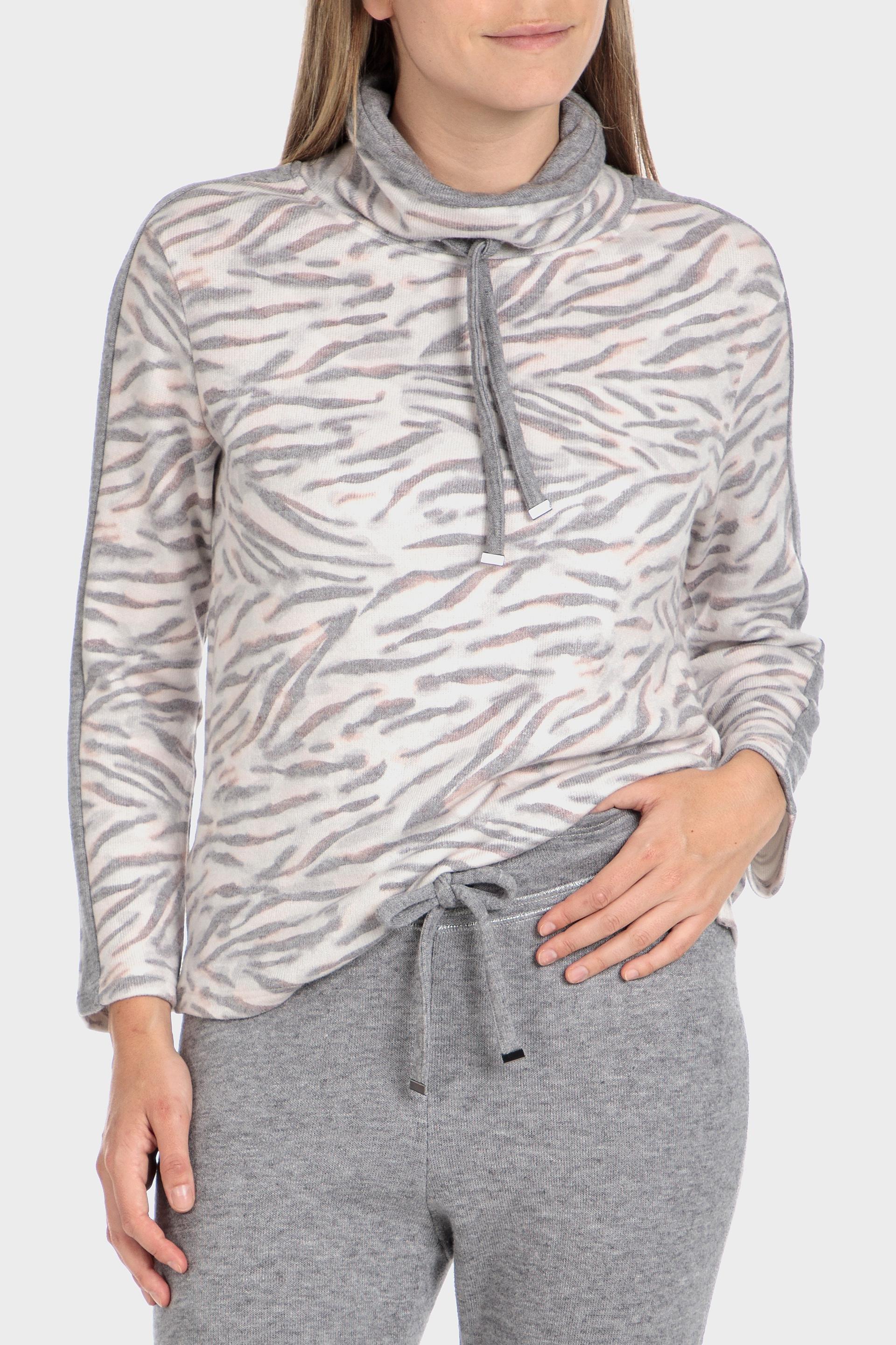 White Printed Sweater, , large image number 4