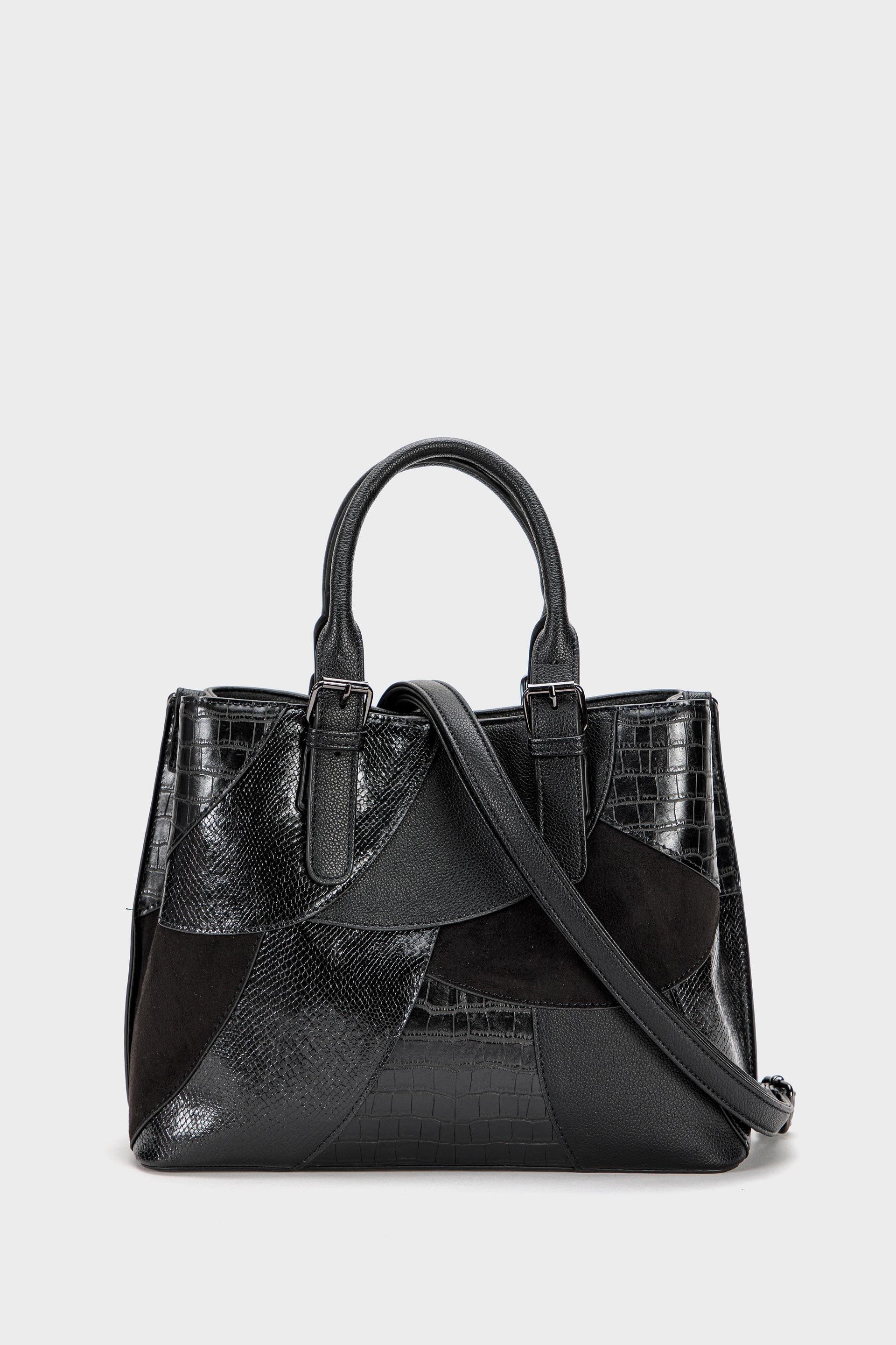 Black Patchwork Bag, , large image number 0