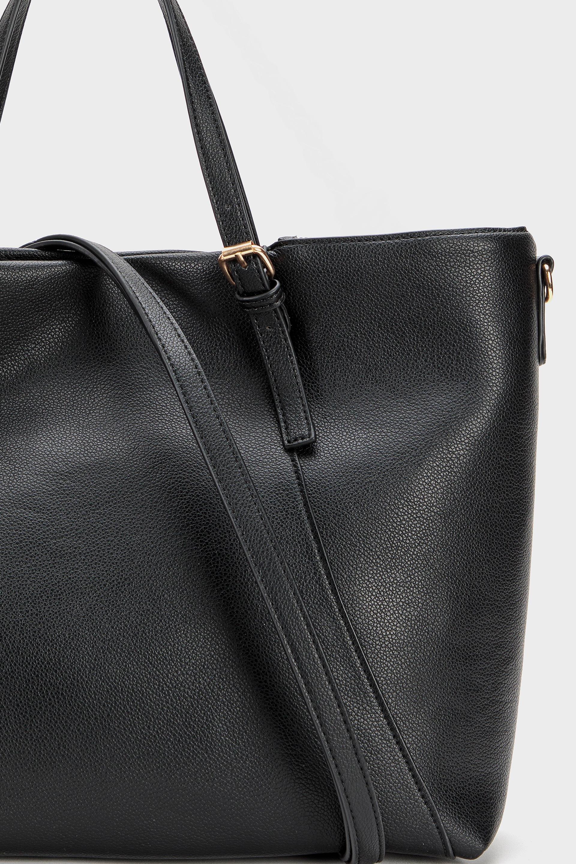 Black Leather Tote Bag, , large image number 1