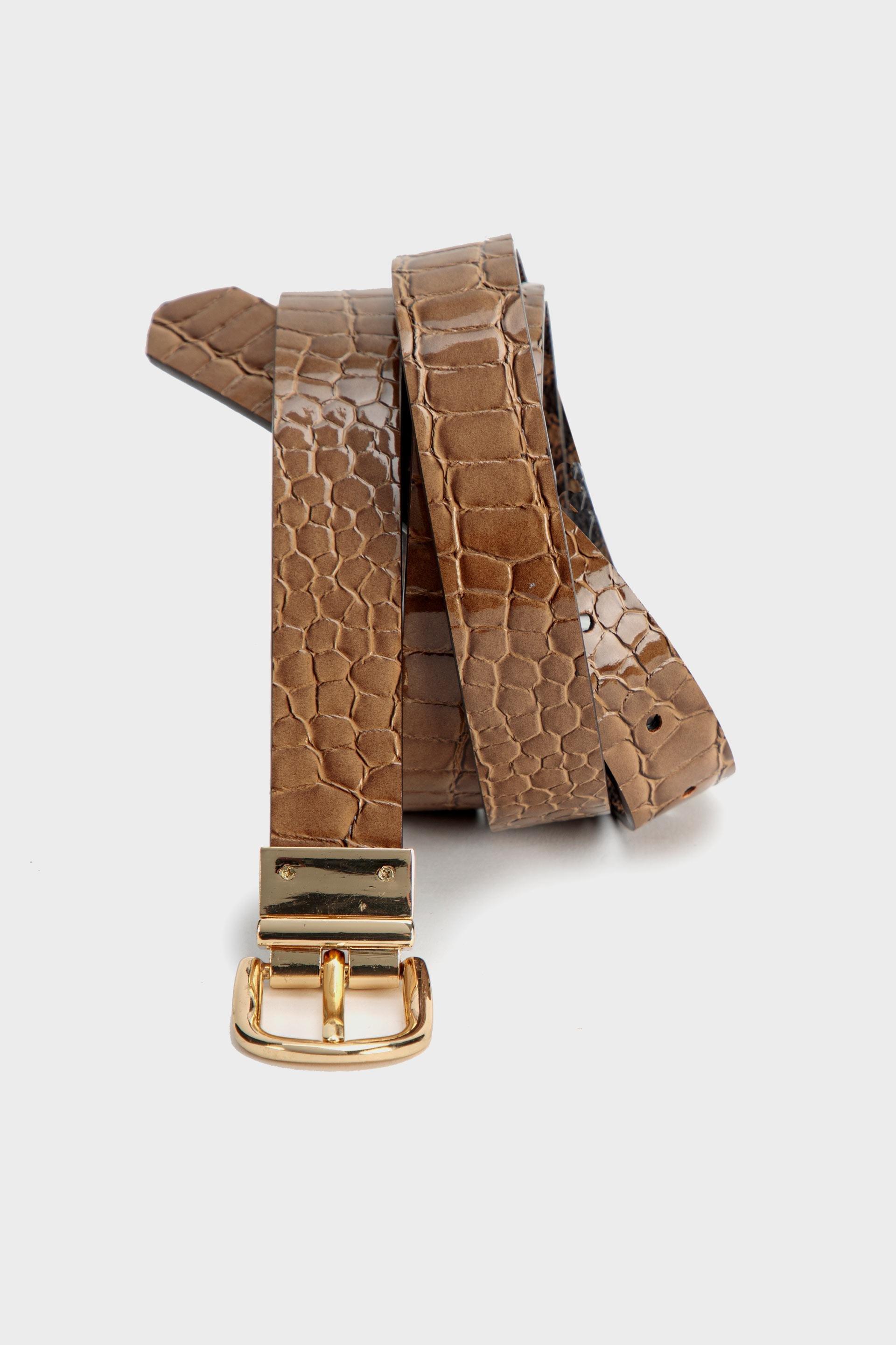 Brown Animal Print Reversible Waist Belt, , large image number 0