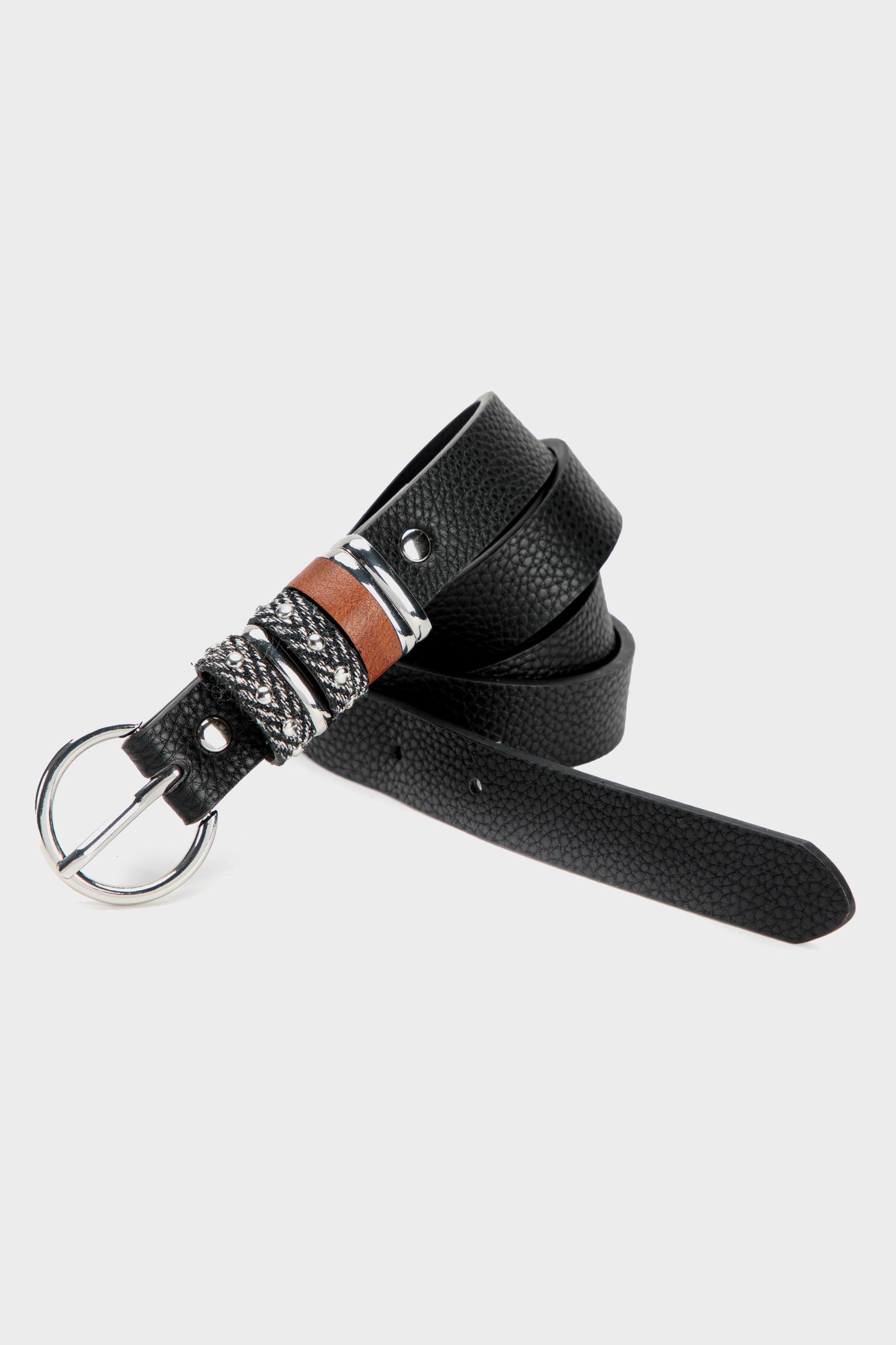 Black Leather Belt, Black, large image number 0