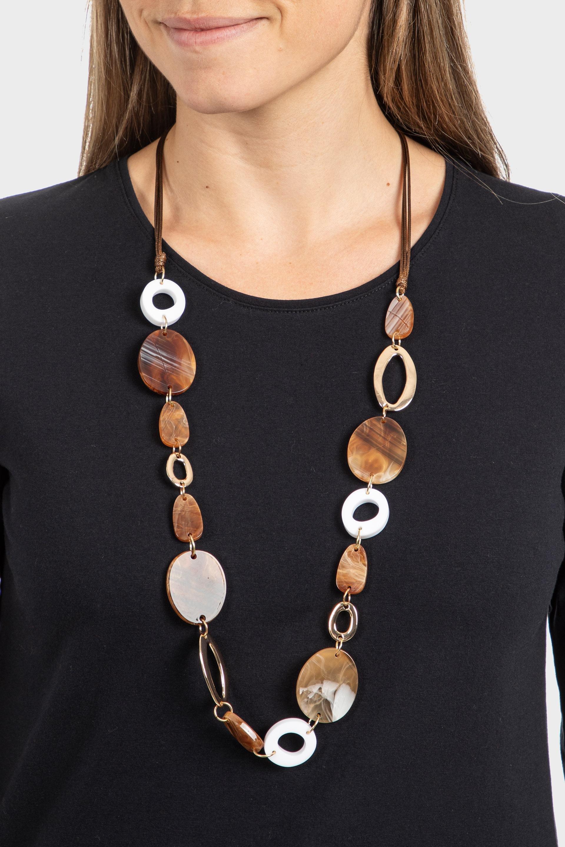 Brown Beaded Necklace, , large image number 0