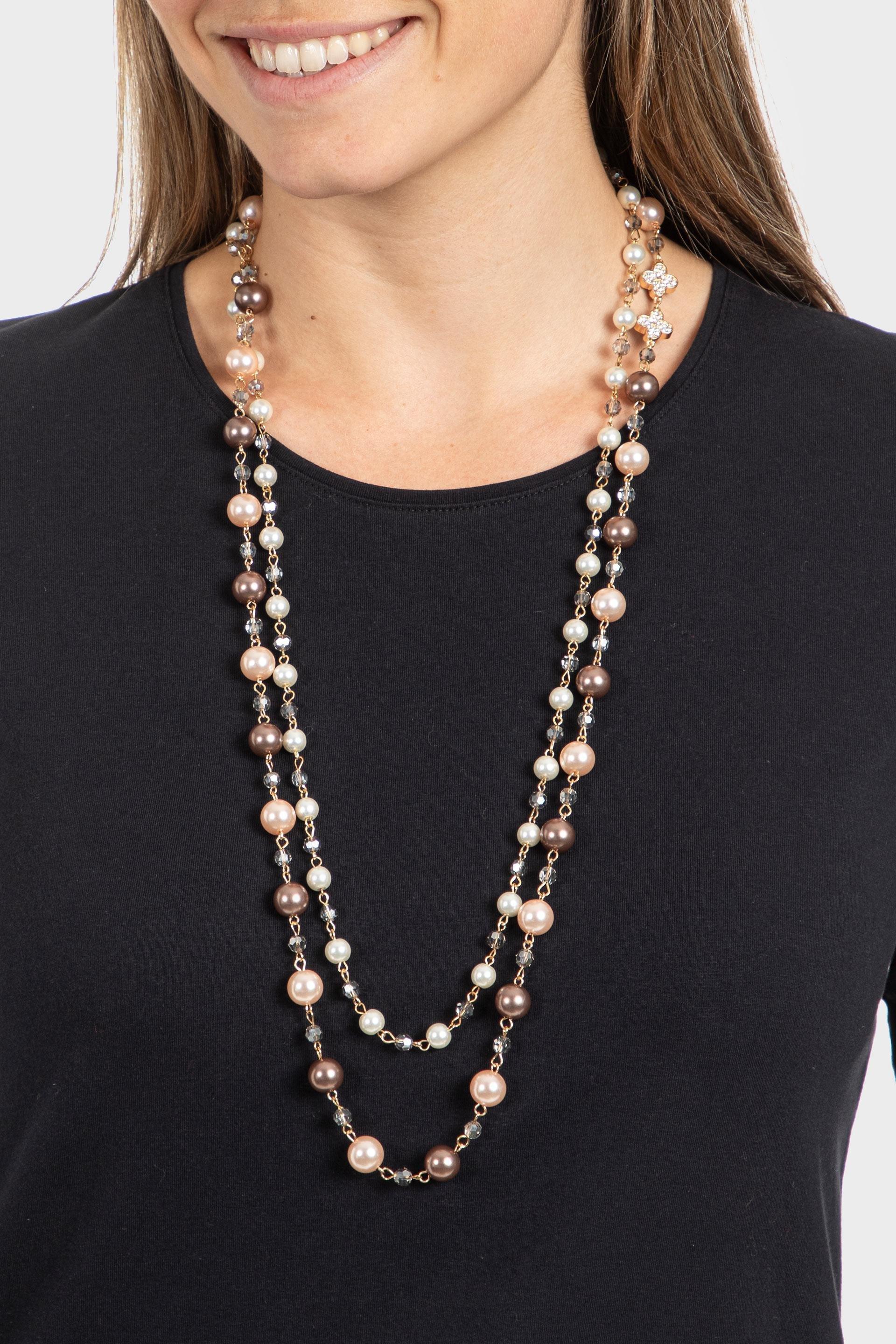 Multicolour Double-Strand Necklace Beaded Necklace, , large image number 0