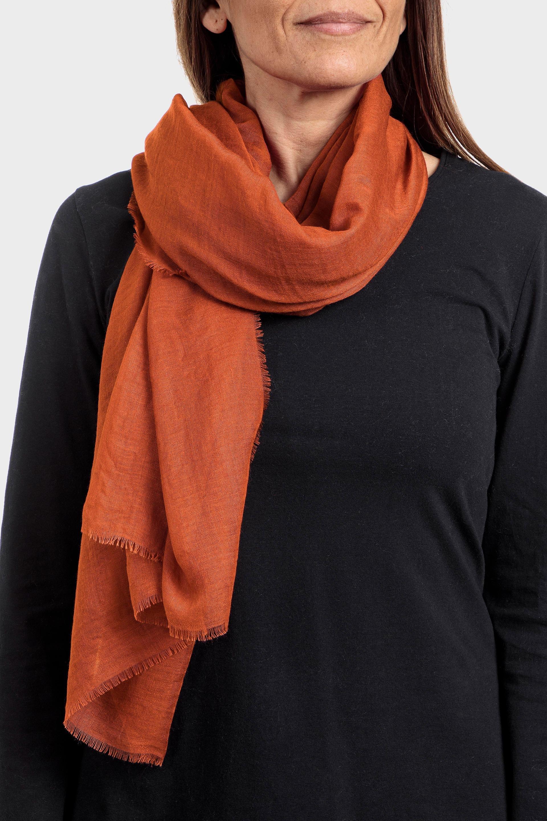 Orange Solid Scarf, , large image number 0