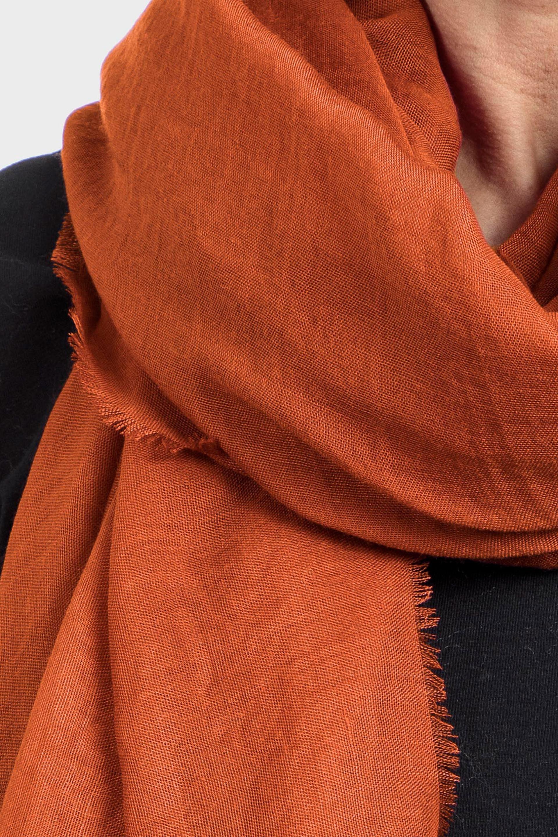 Orange Solid Scarf, , large image number 1