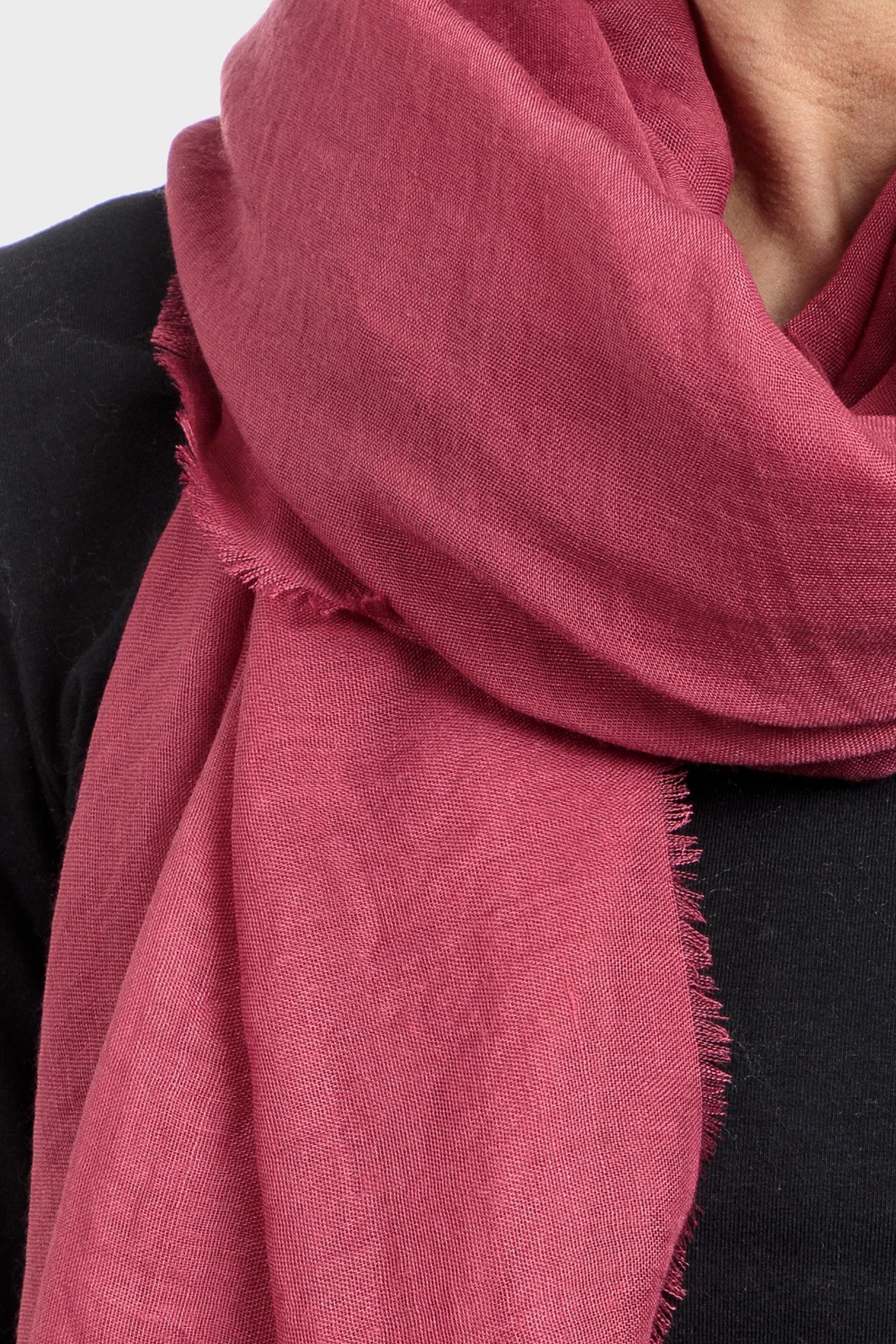 Pink Solid Scarf, Red Raspberry, large image number 1