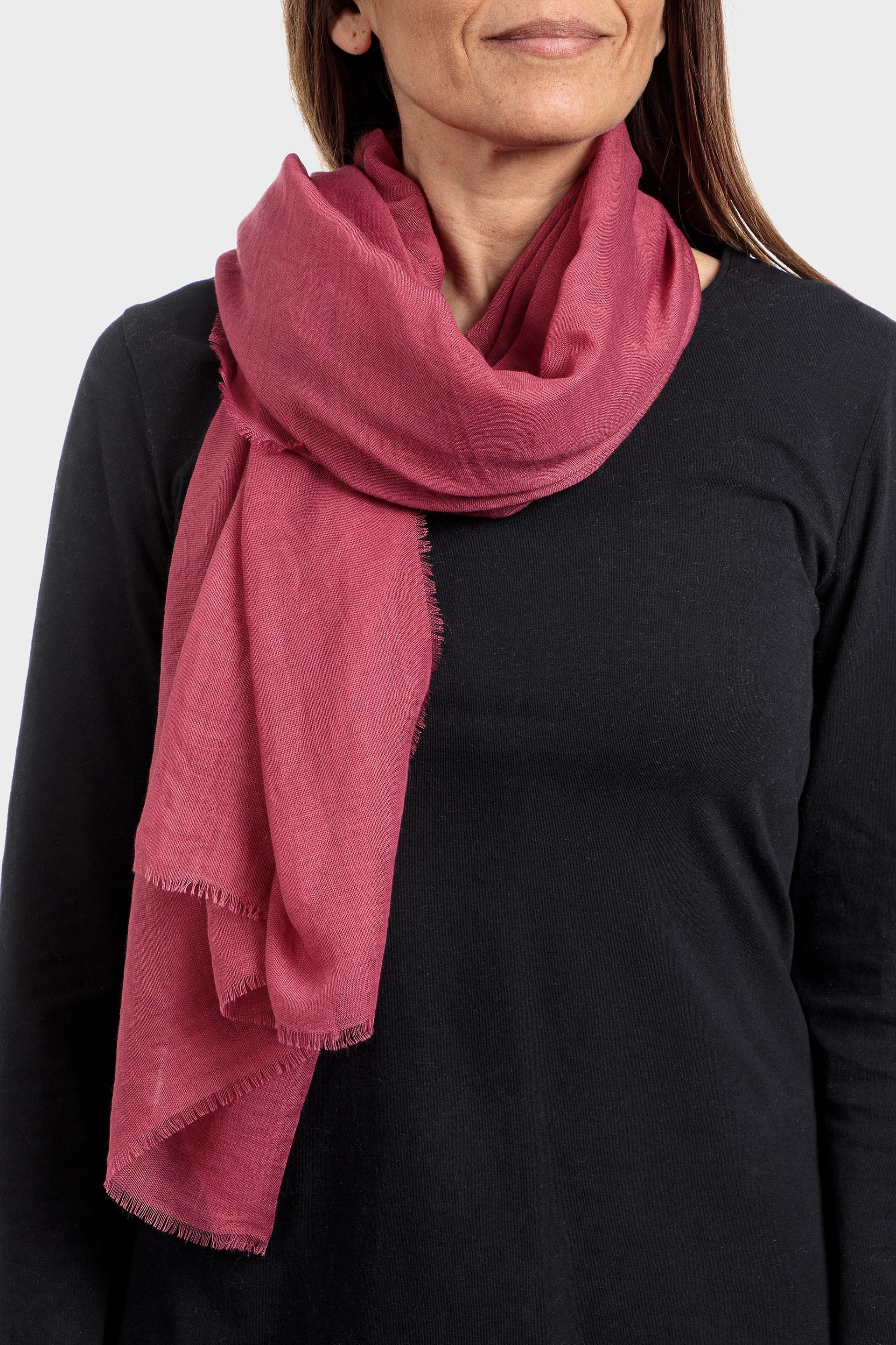 Pink Solid Scarf, Red Raspberry, large image number 2