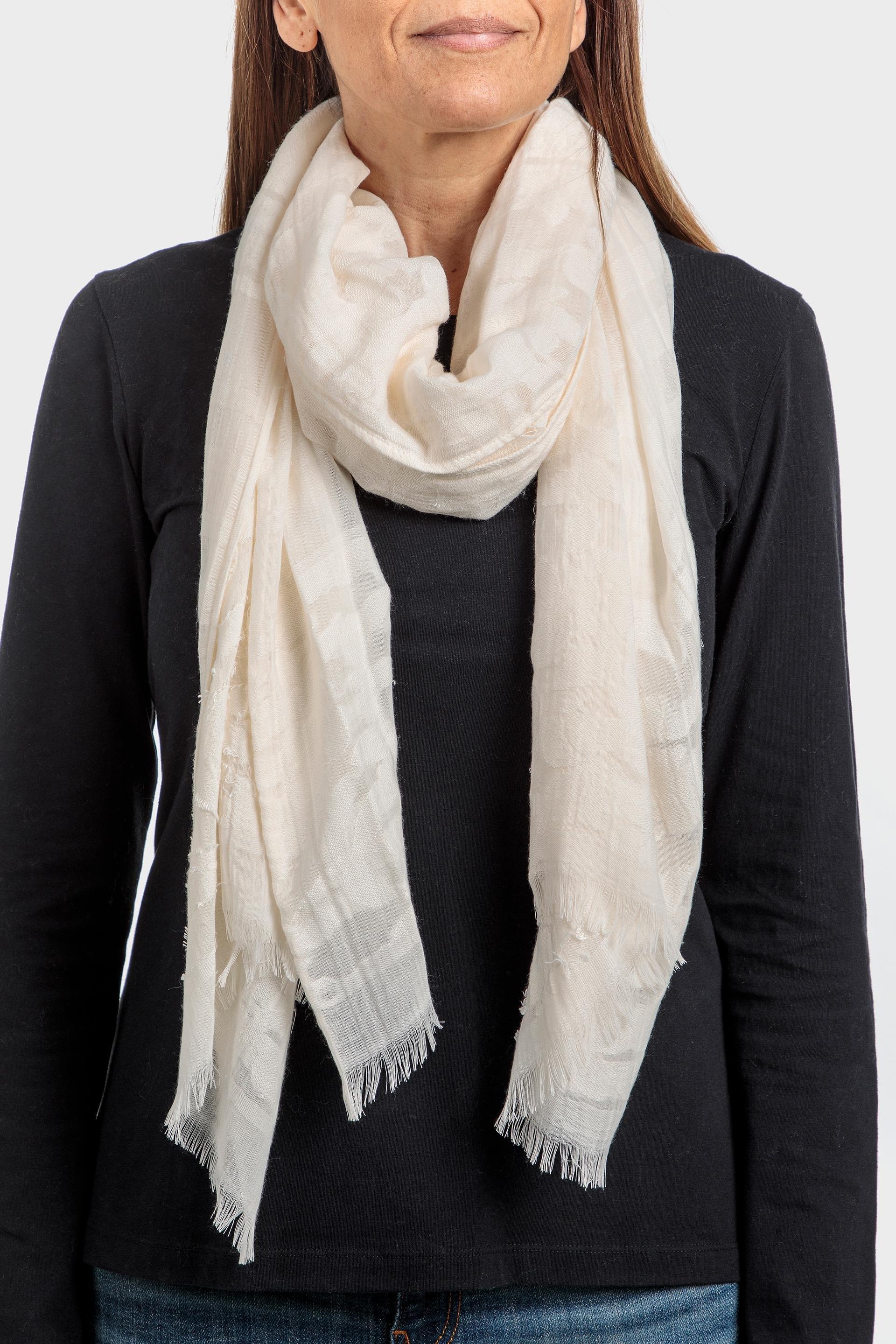 Cream Textured Scarf, , large image number 0