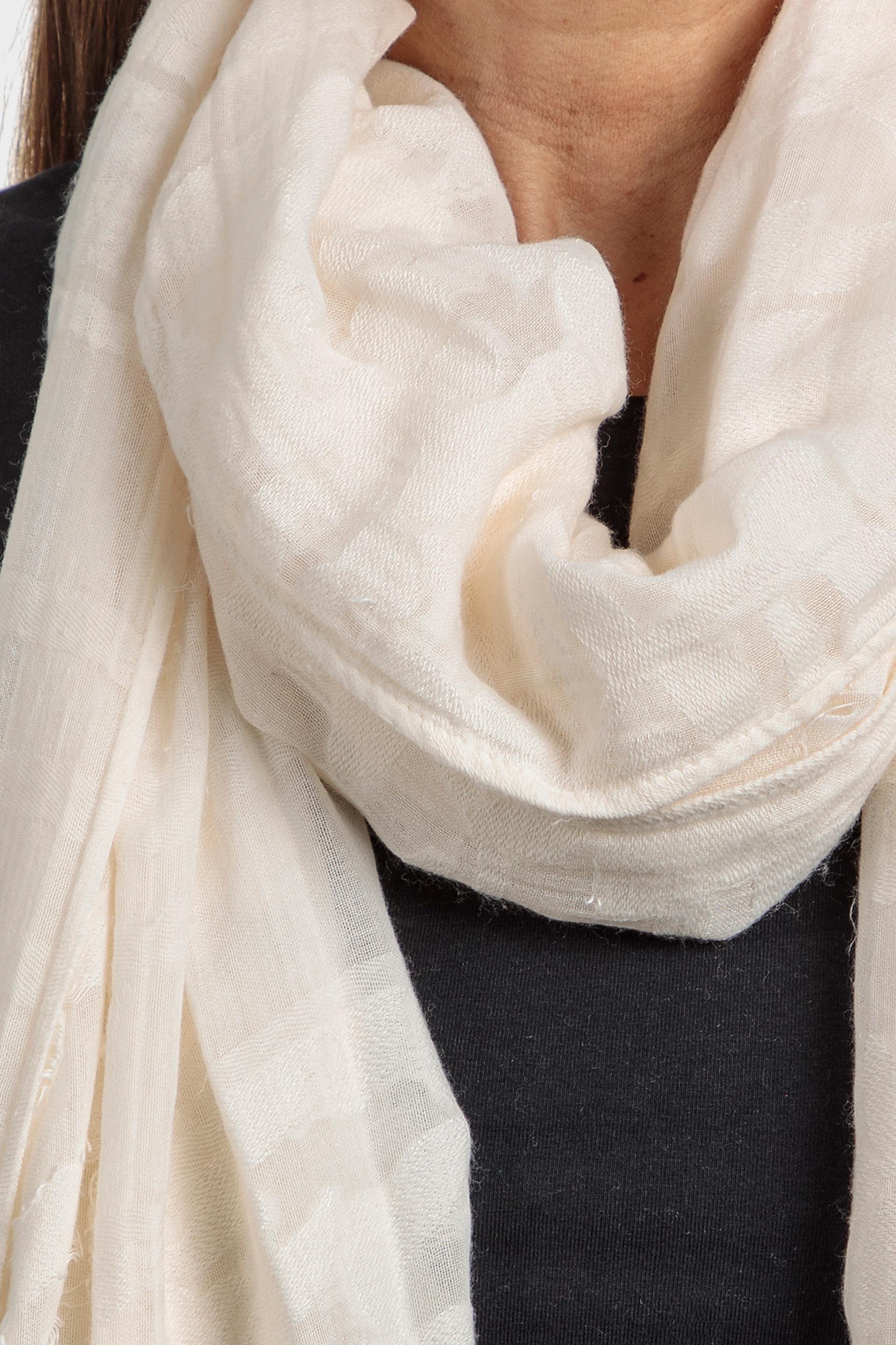 Cream Textured Scarf, , large image number 1