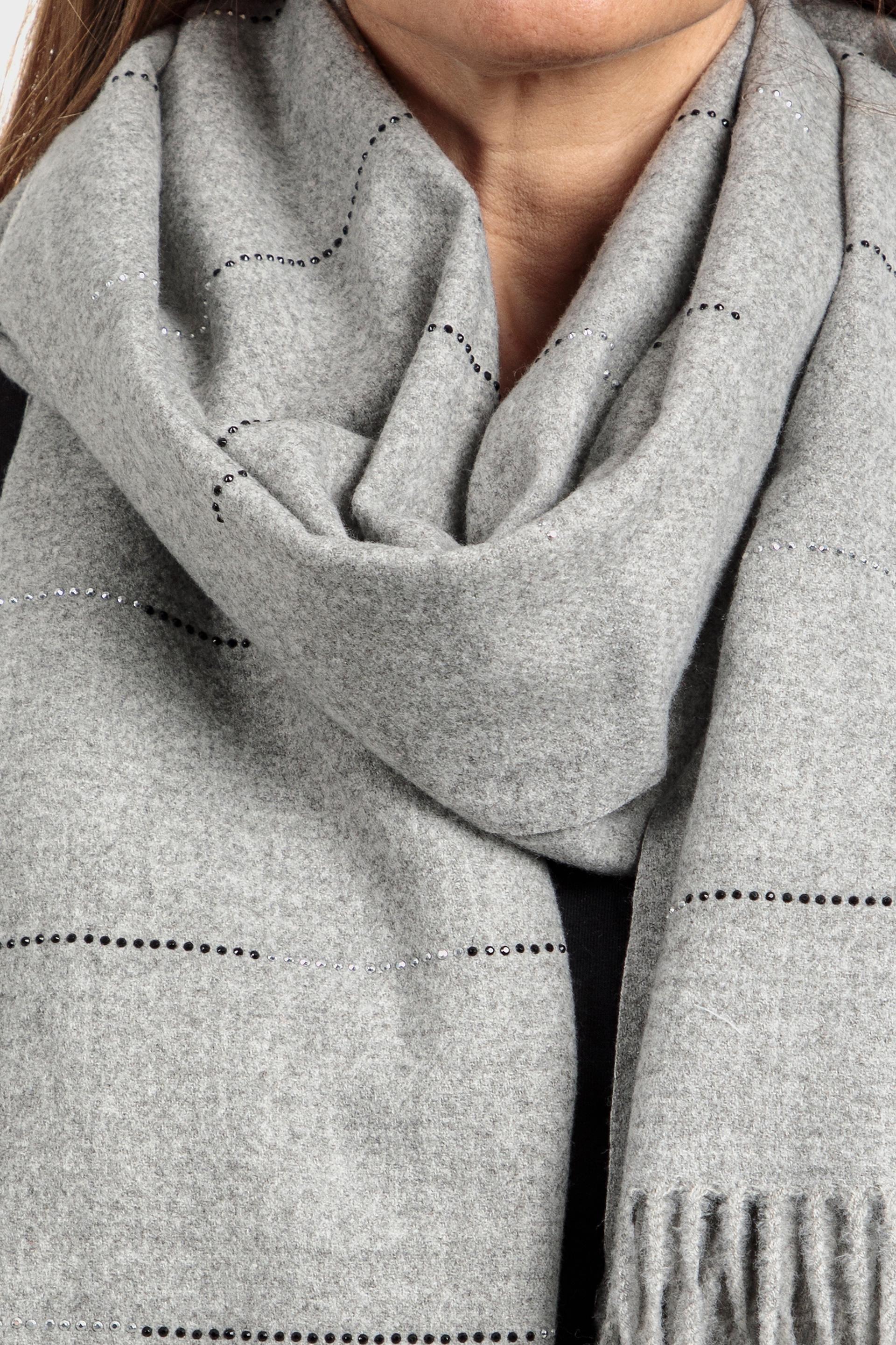 Grey Rhinestones Scarf, , large image number 0