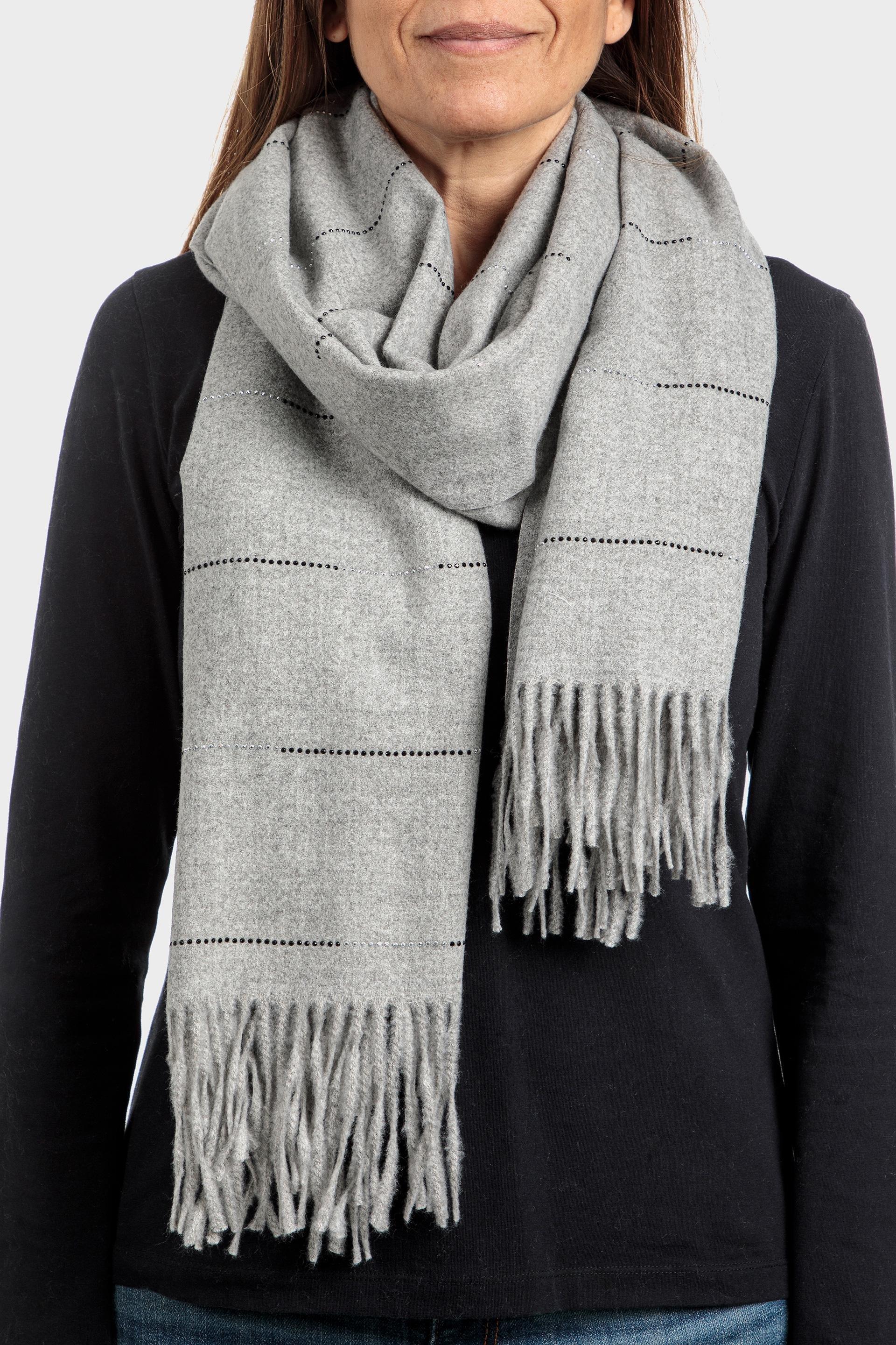 Grey Rhinestones Scarf, , large image number 1