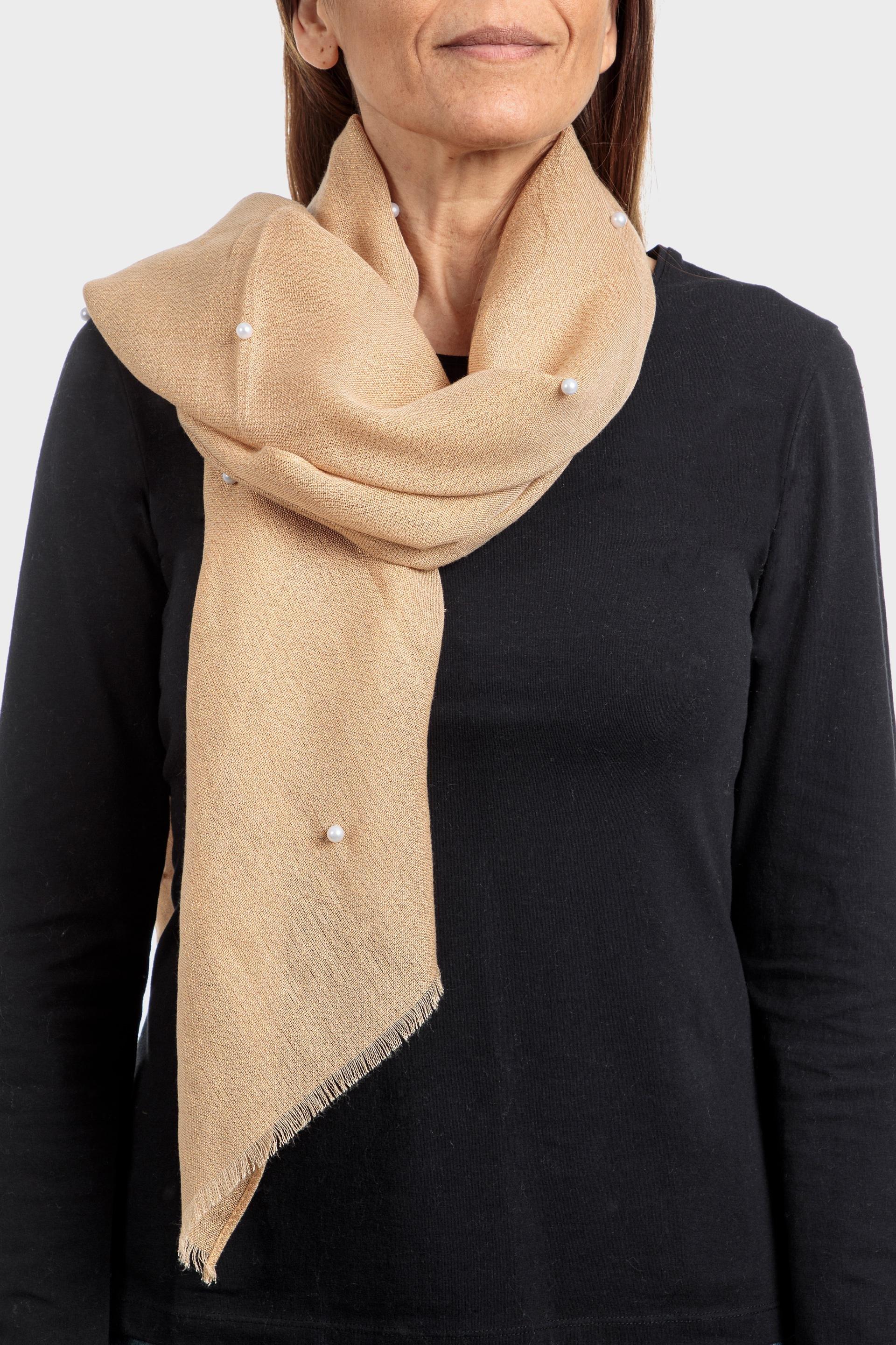 Beige Pearls Scarf, , large image number 0