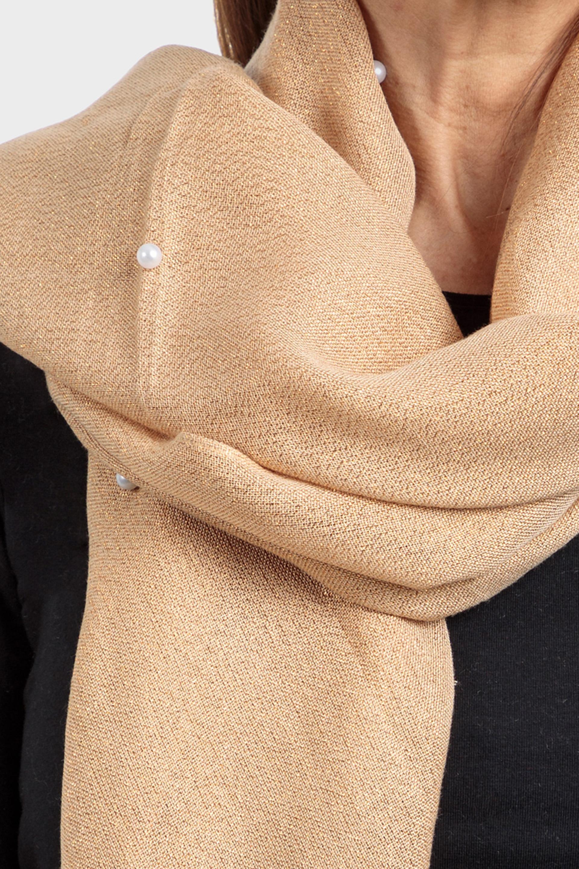 Beige Pearls Scarf, , large image number 1