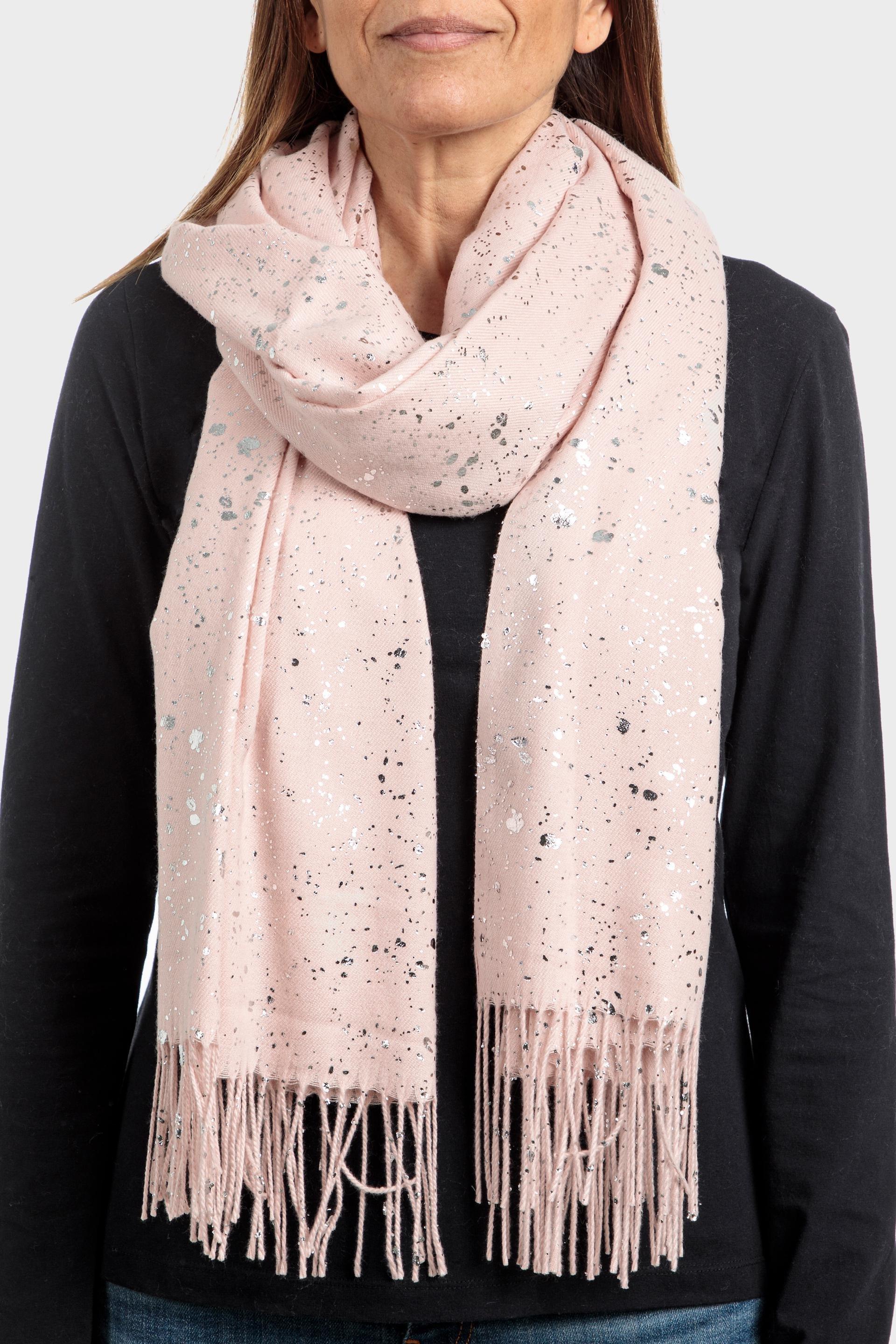 Pink With Silver Glitter Scarf, , large image number 0