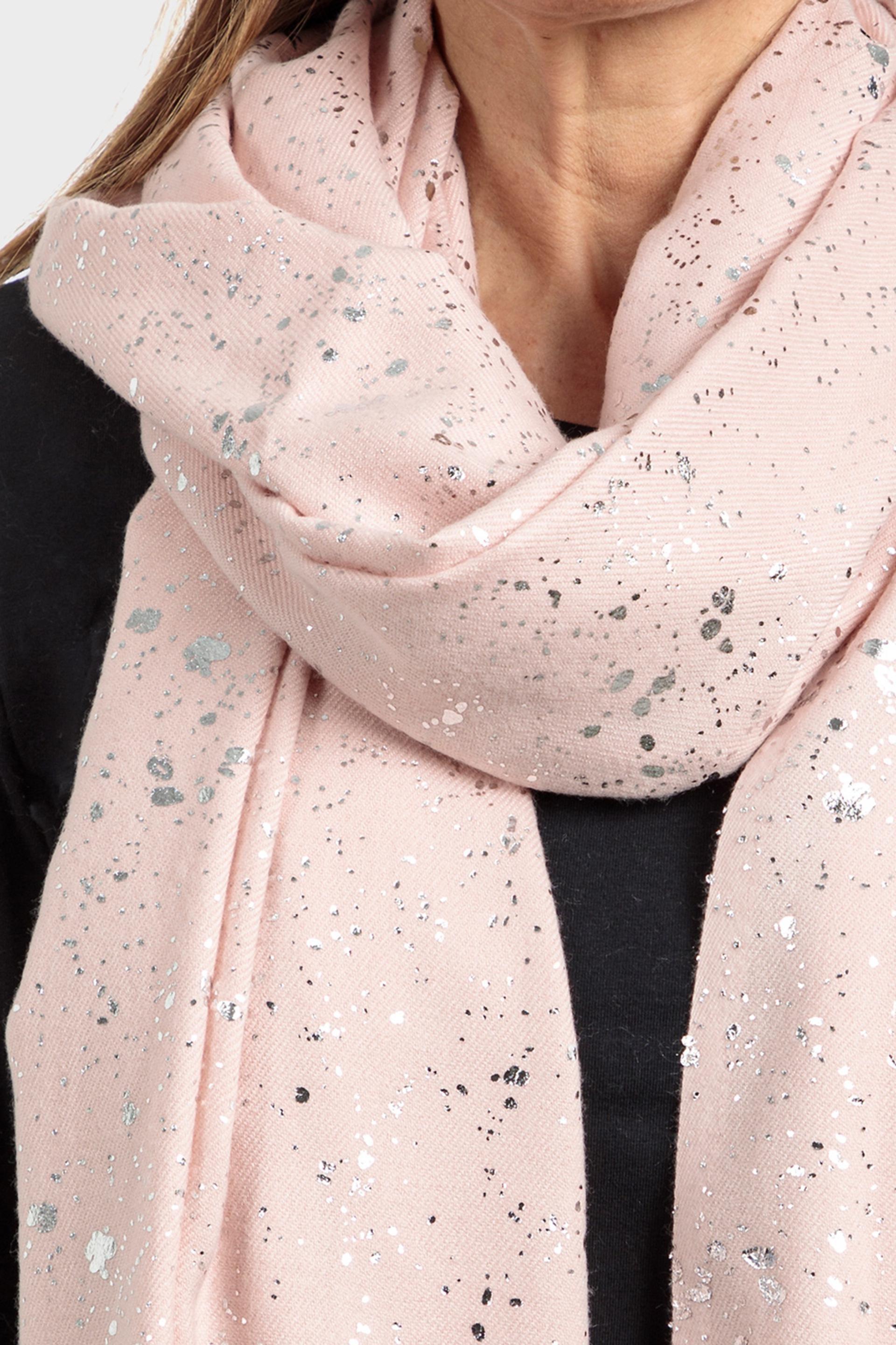Pink With Silver Glitter Scarf, , large image number 1