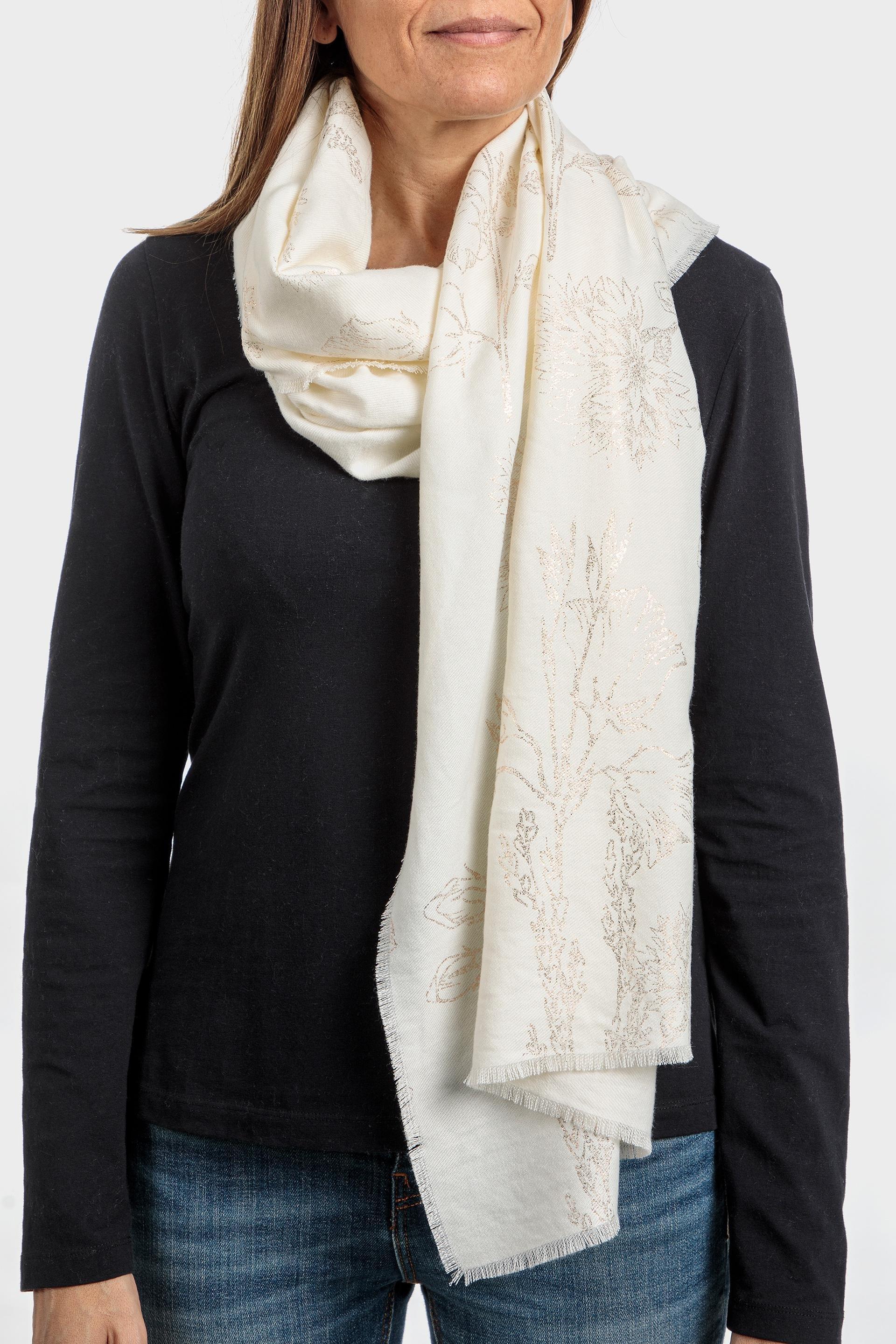 Cream Textured Scarf, , large image number 0
