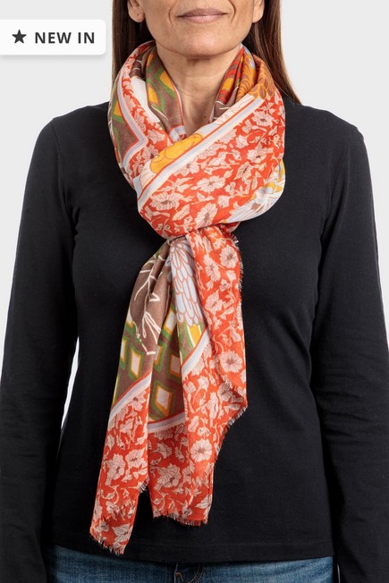 Punt Roma - Multicolour Floral Pattern Scarf