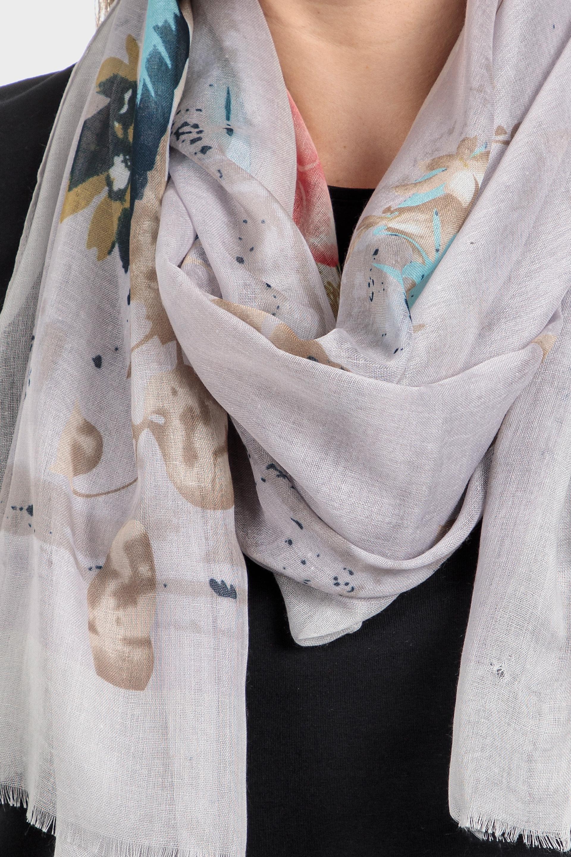 Multicolour Scarf, Grey, large image number 1