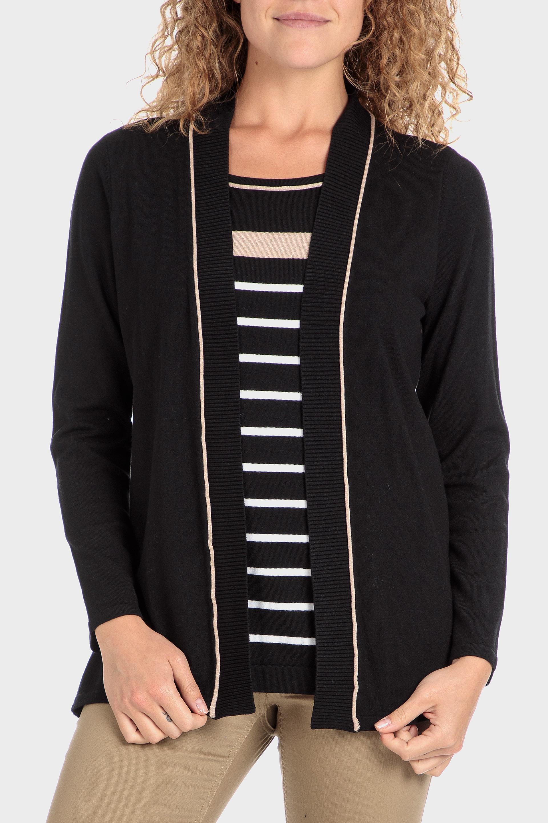 Black Faux Knitted Co-Ord Set, , large image number 1