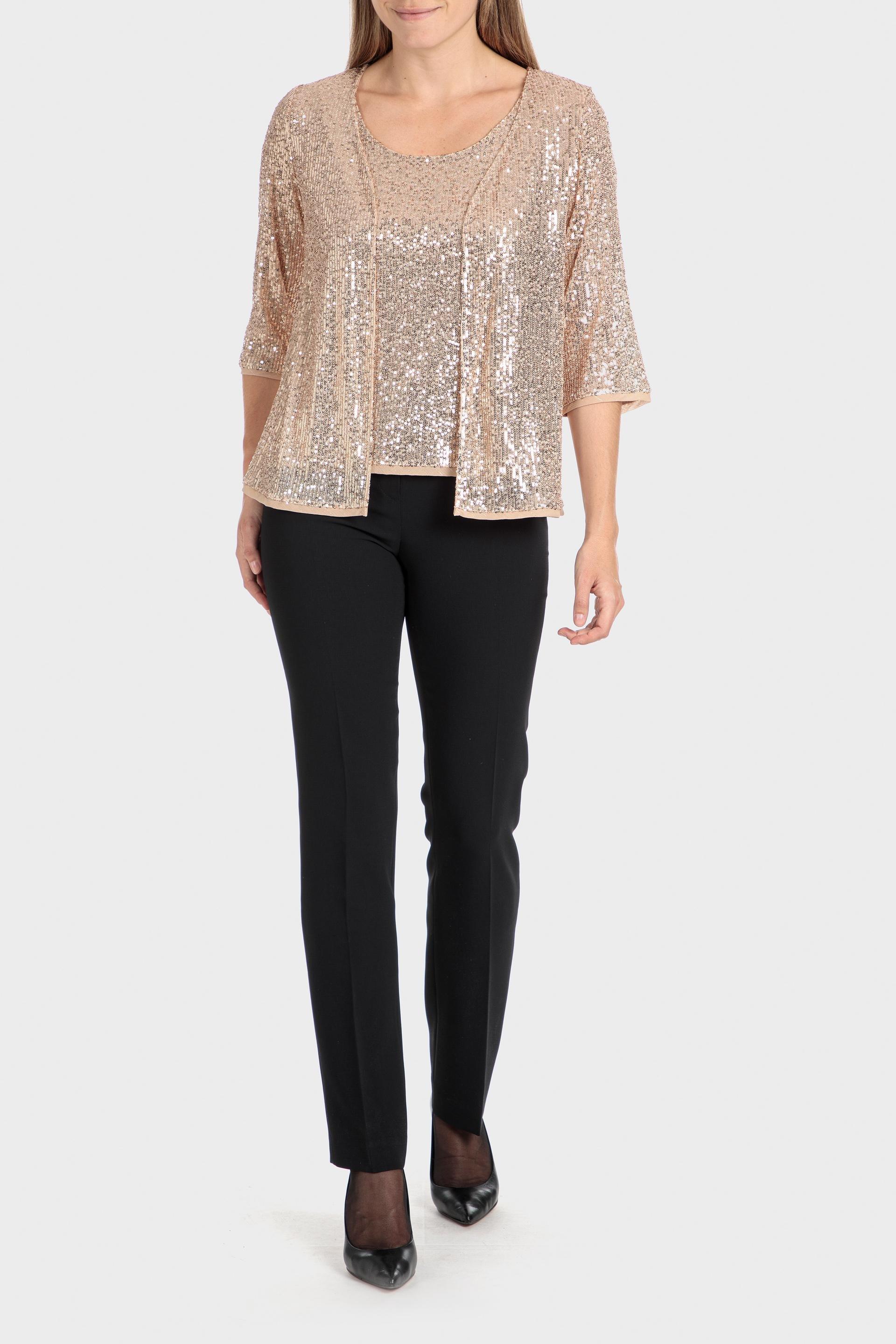 Gold Sequins Cardigan, , large image number 0