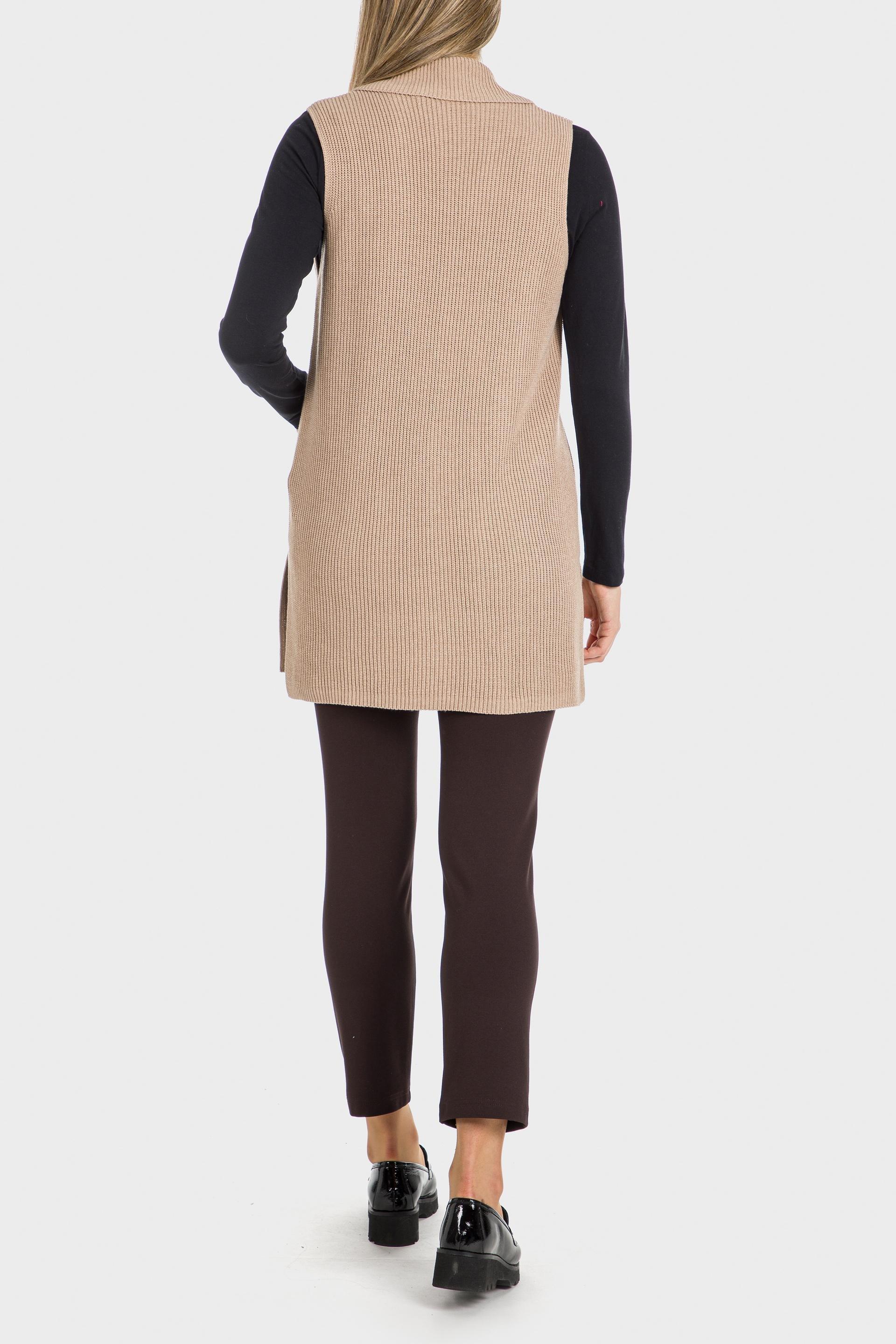 Beige Knitted Waistcoat, , large image number 2