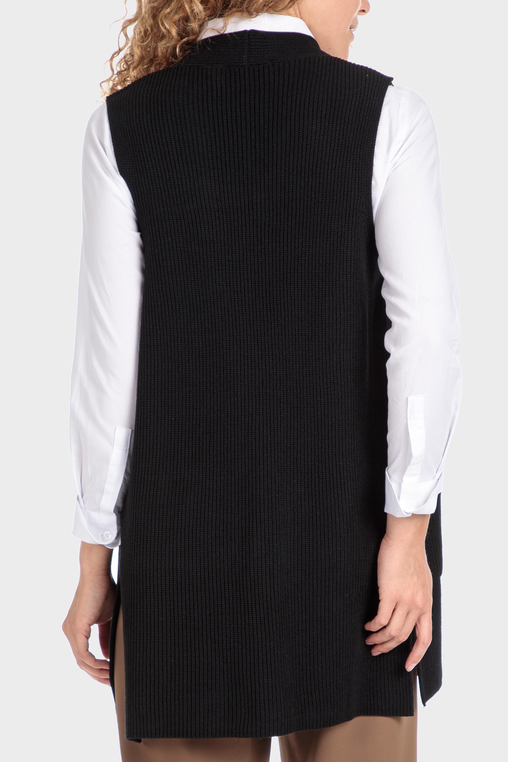 Black Knitted Waistcoat, Black, large image number 5