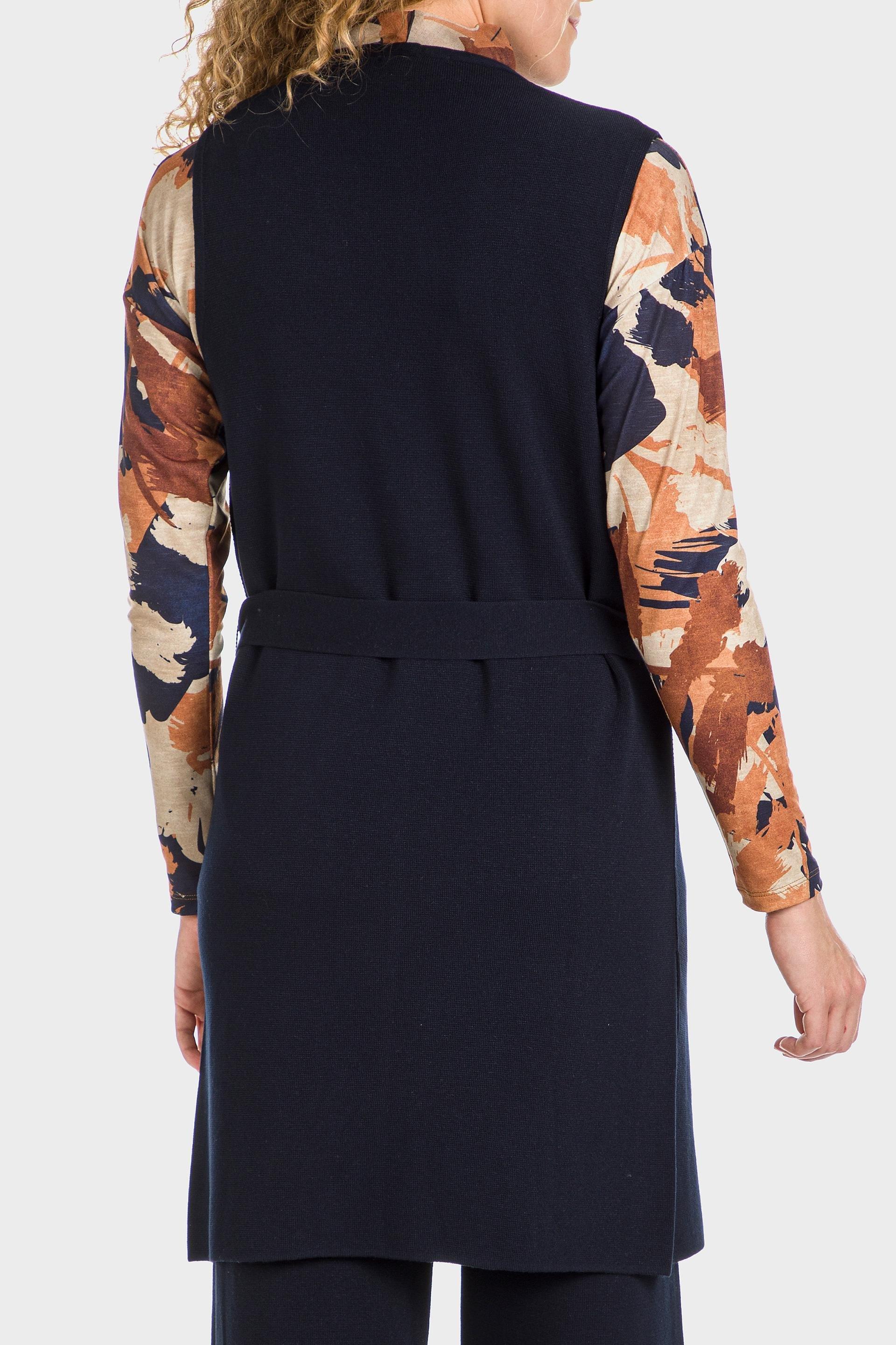 Navy Knitted Waistcoat, , large image number 3