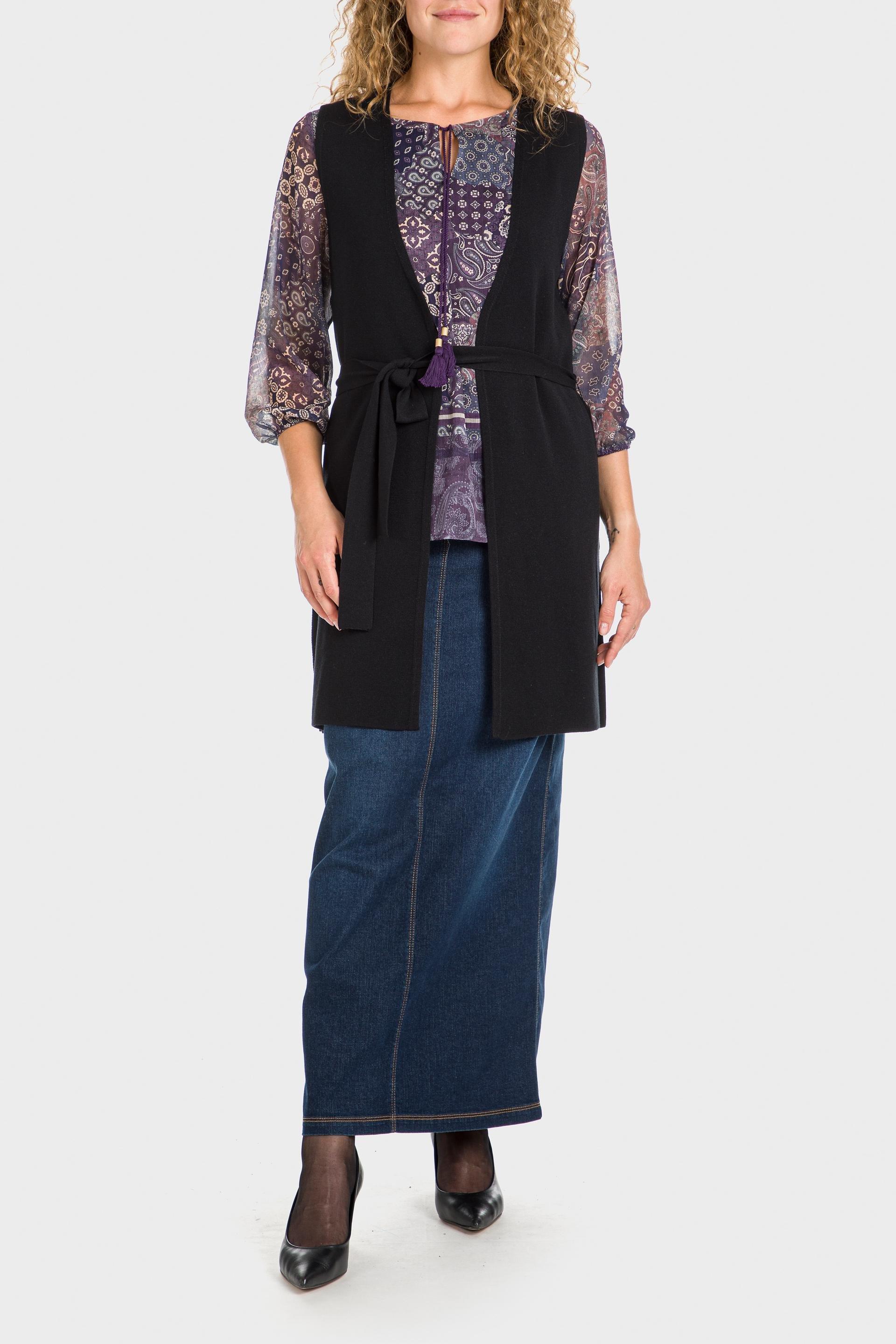 Black Knitted Waistcoat, , large image number 3