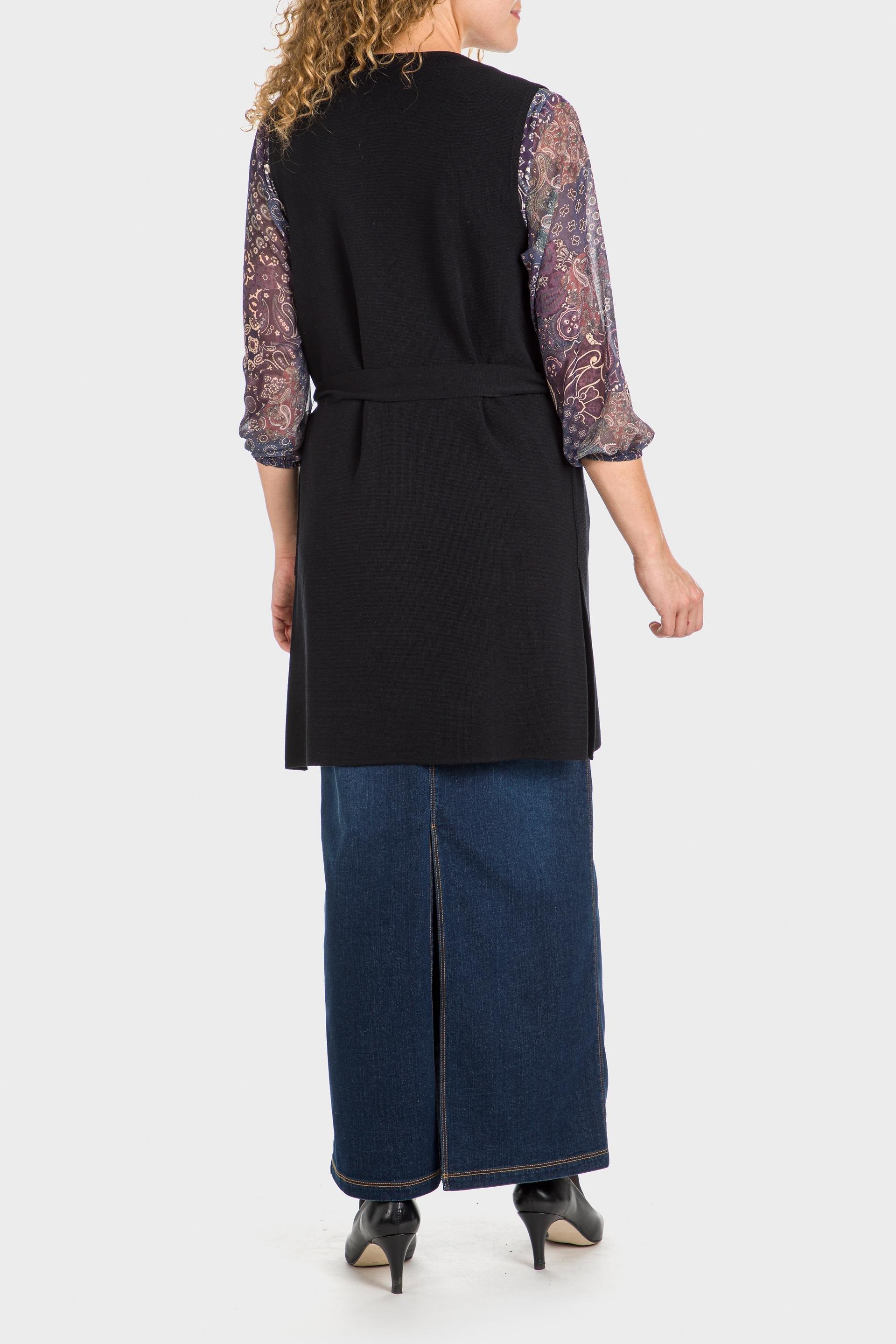 Black Knitted Waistcoat, , large image number 6