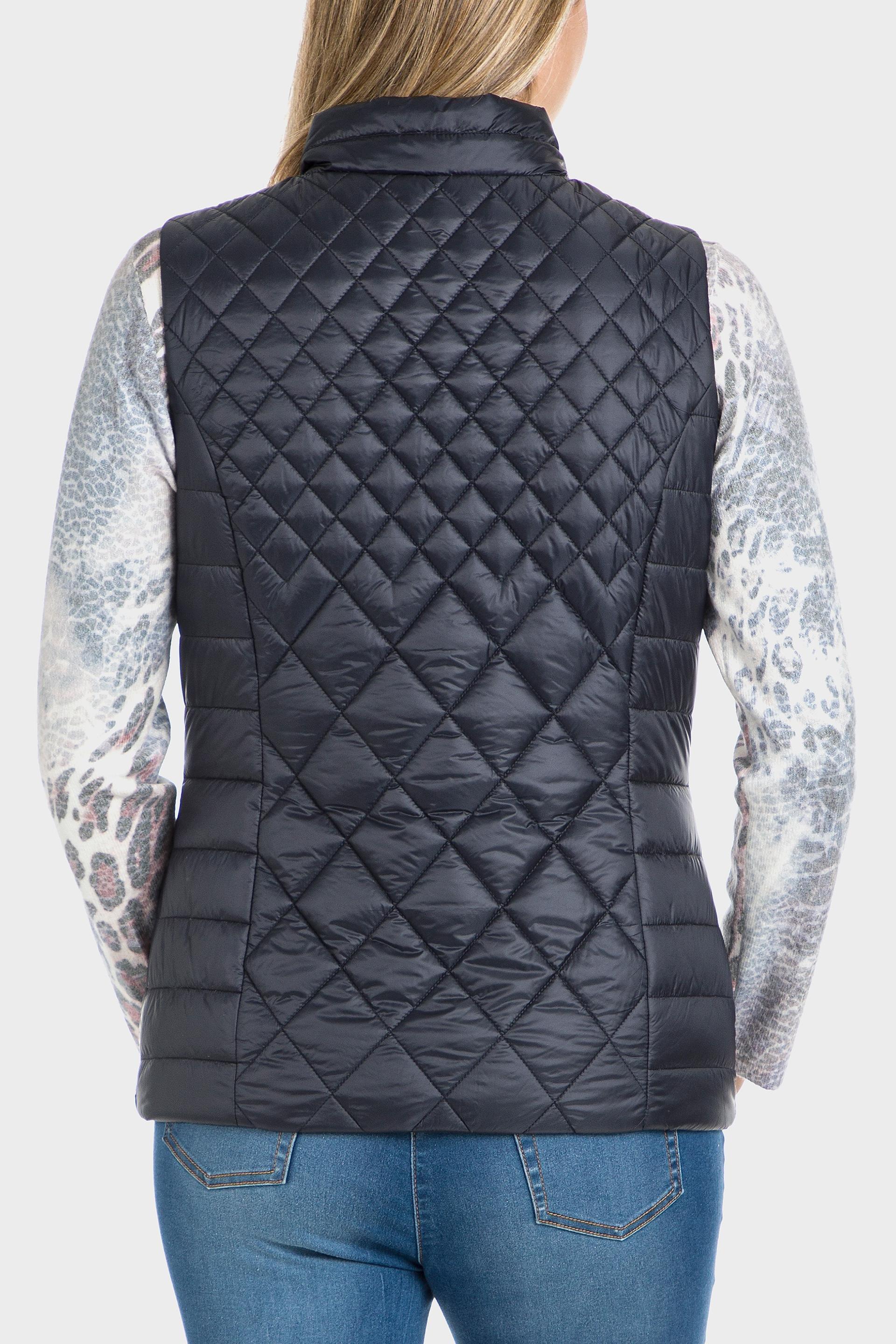 Navy Padded Waistcoat, , large image number 0