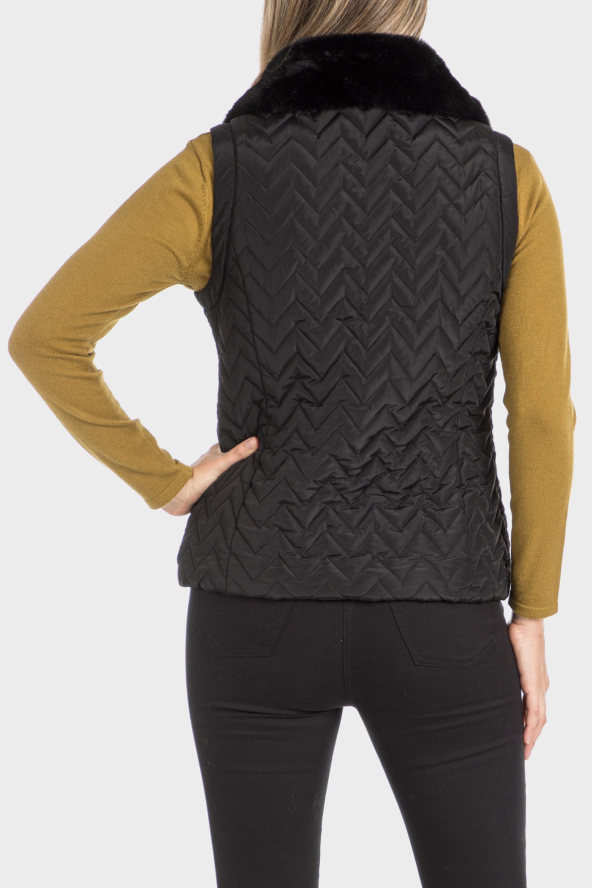 Black Fur Neck Waistcoat, , large image number 2