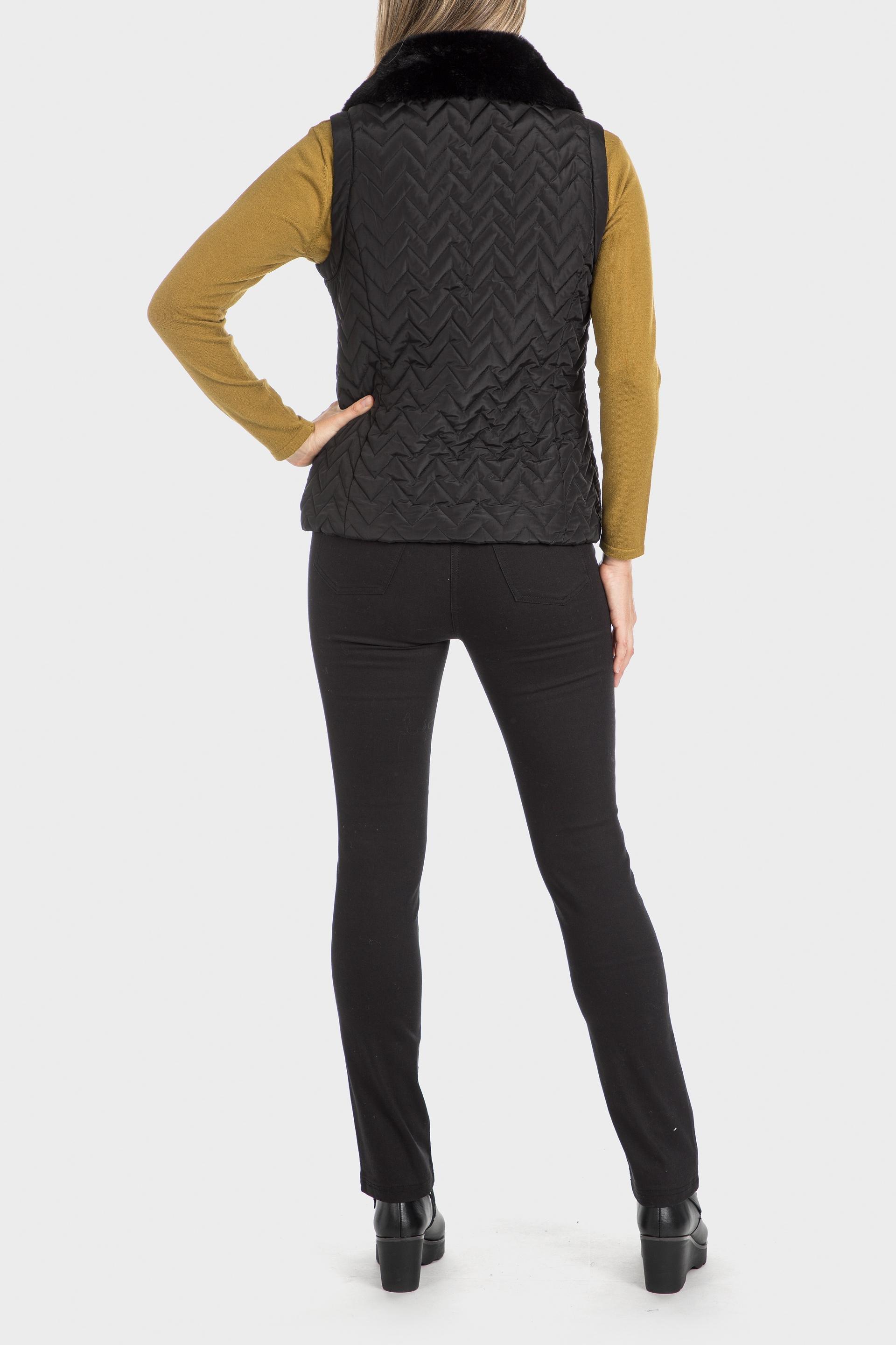Black Fur Neck Waistcoat, , large image number 3