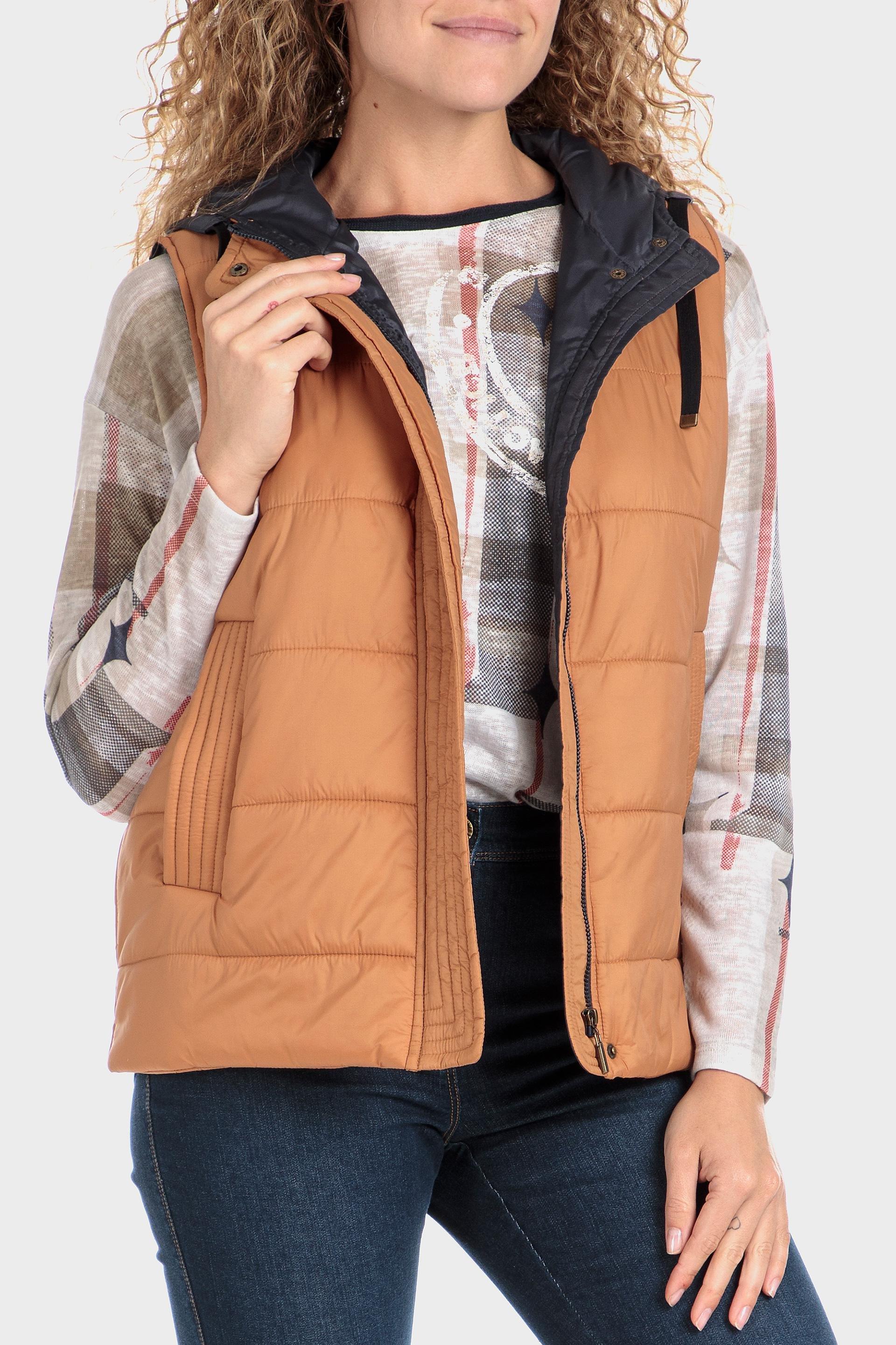 Beige Padded Waistcoat, , large image number 1
