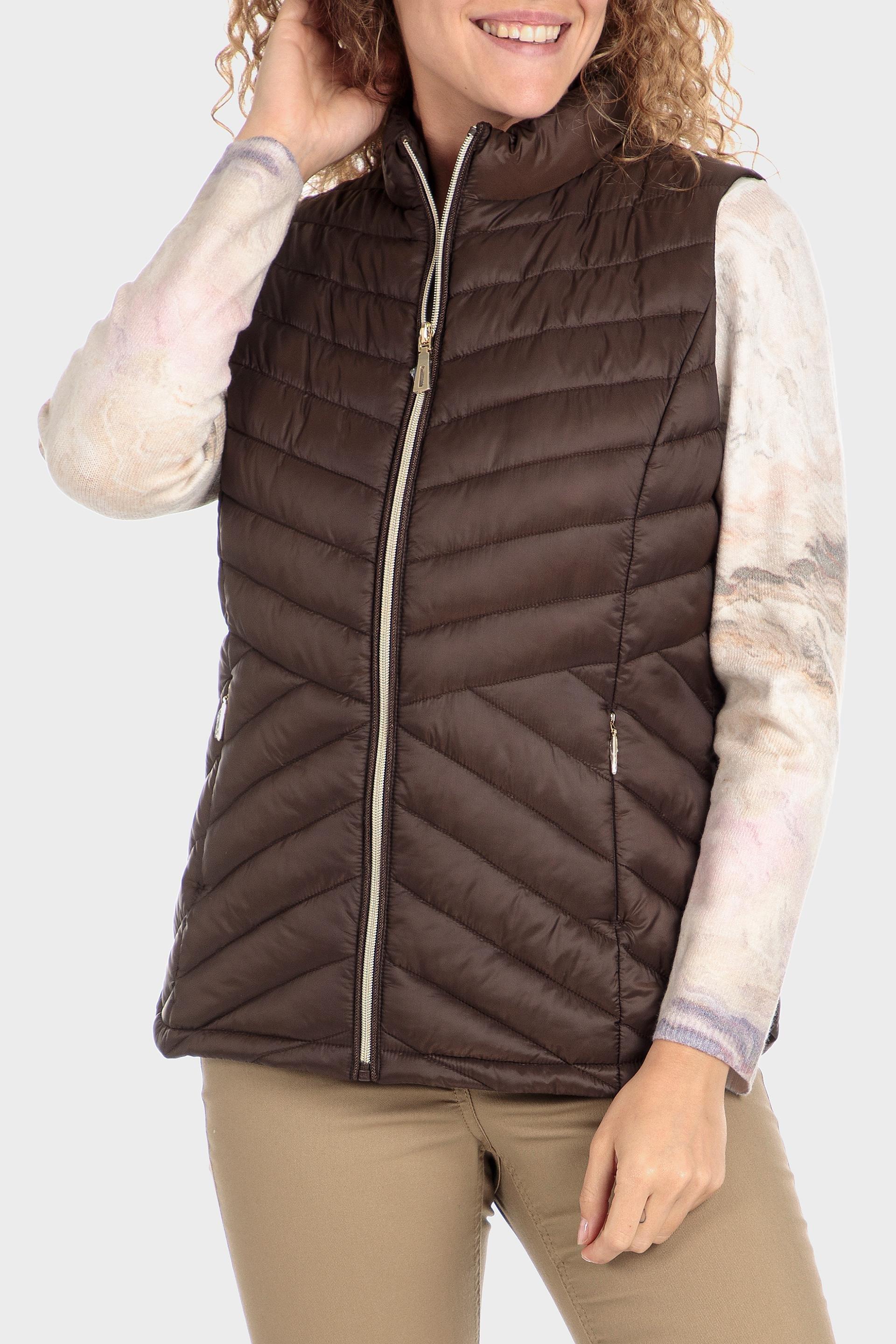Brown Padded Waistcoat, , large image number 1