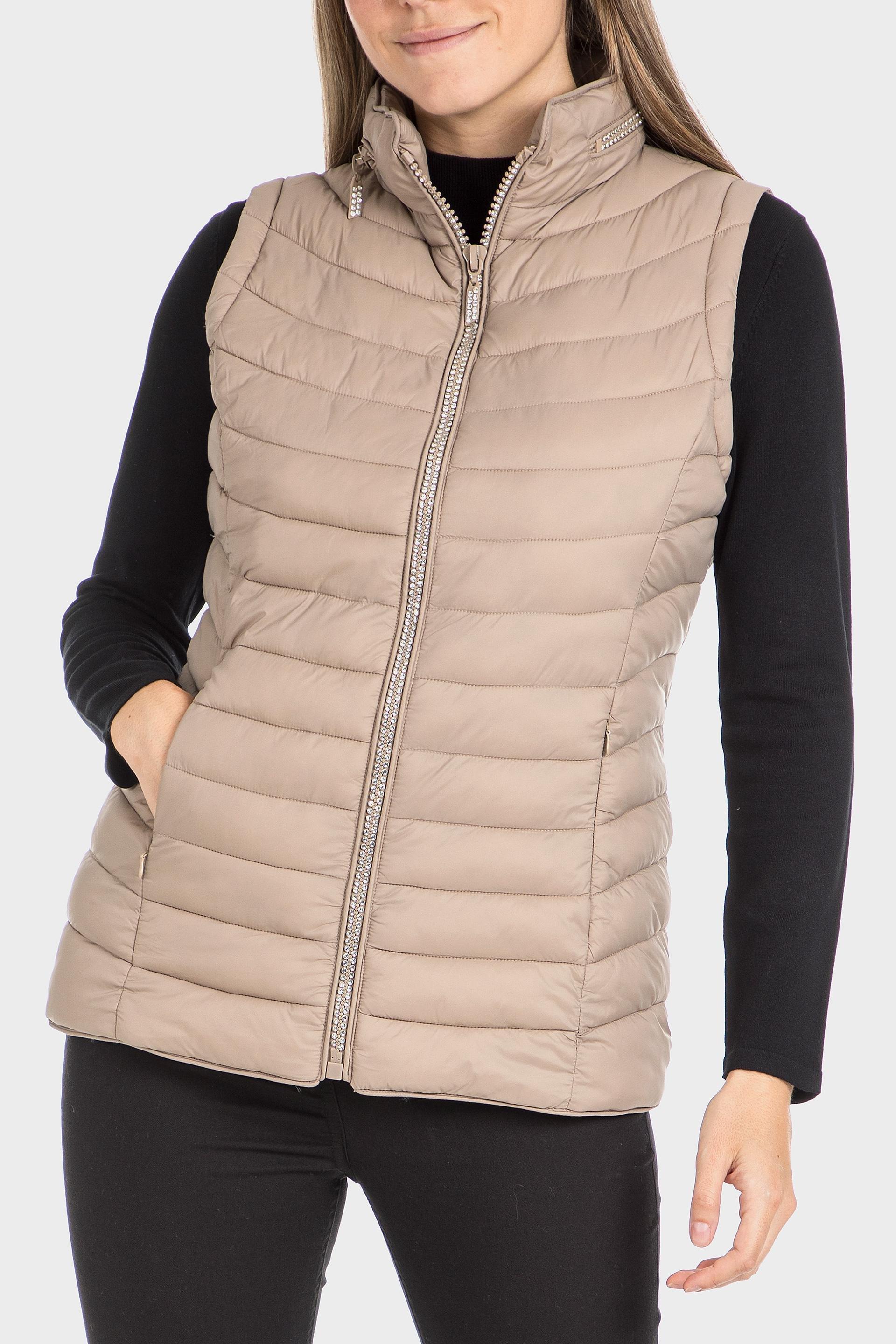 Beige Vest, Beige, large image number 1