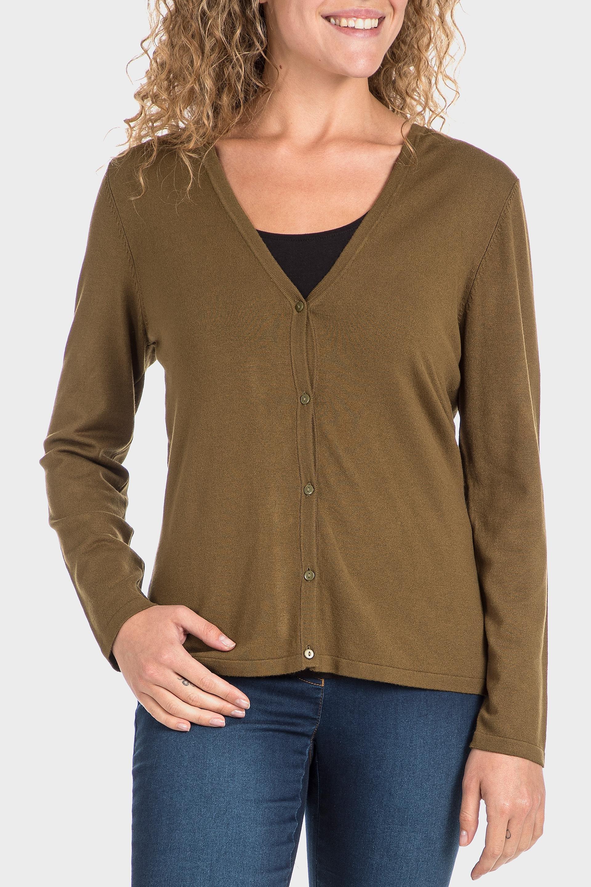 Brown Button-Up Cardigan, , large image number 0