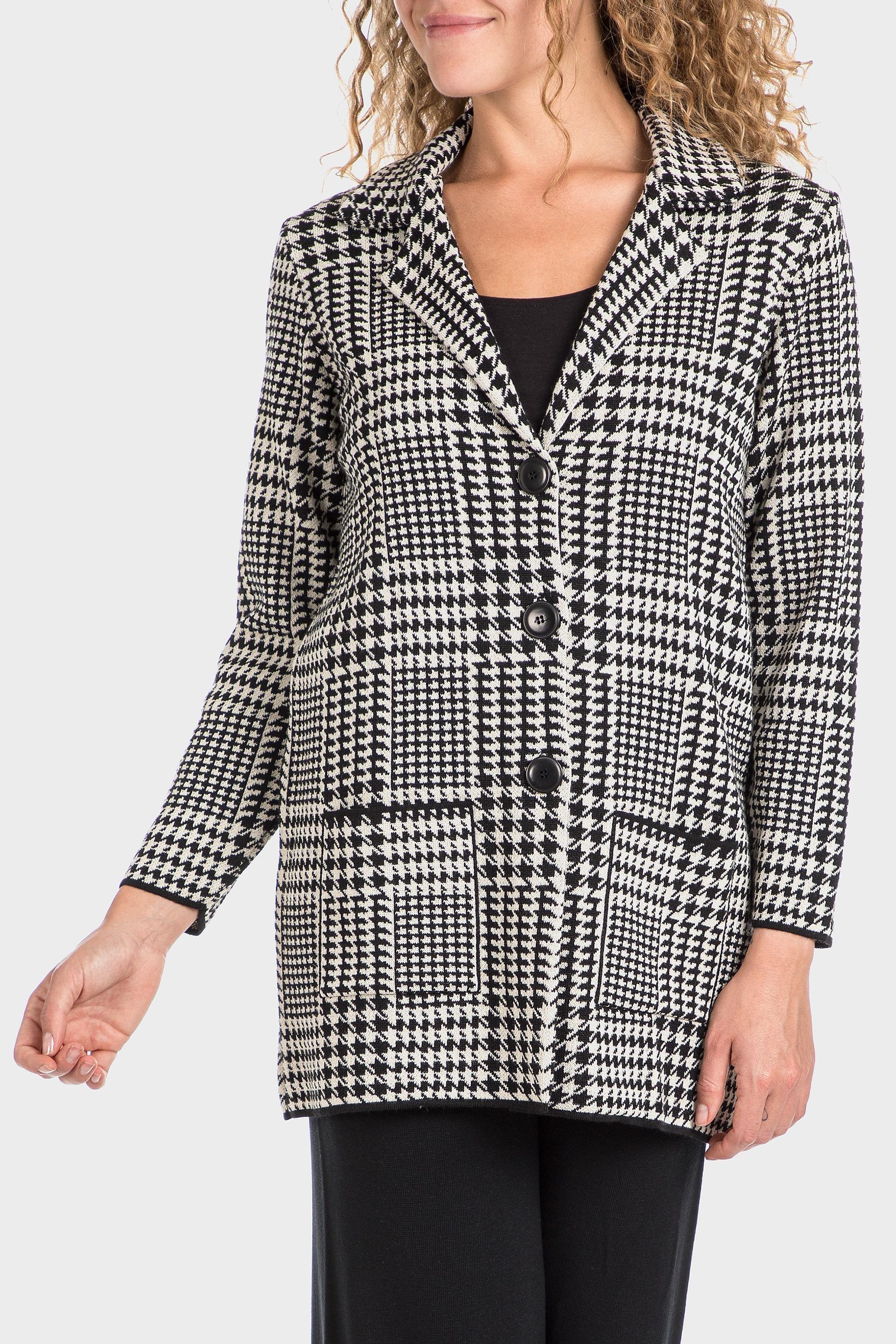 White Houndstooth Jacket, , large image number 1