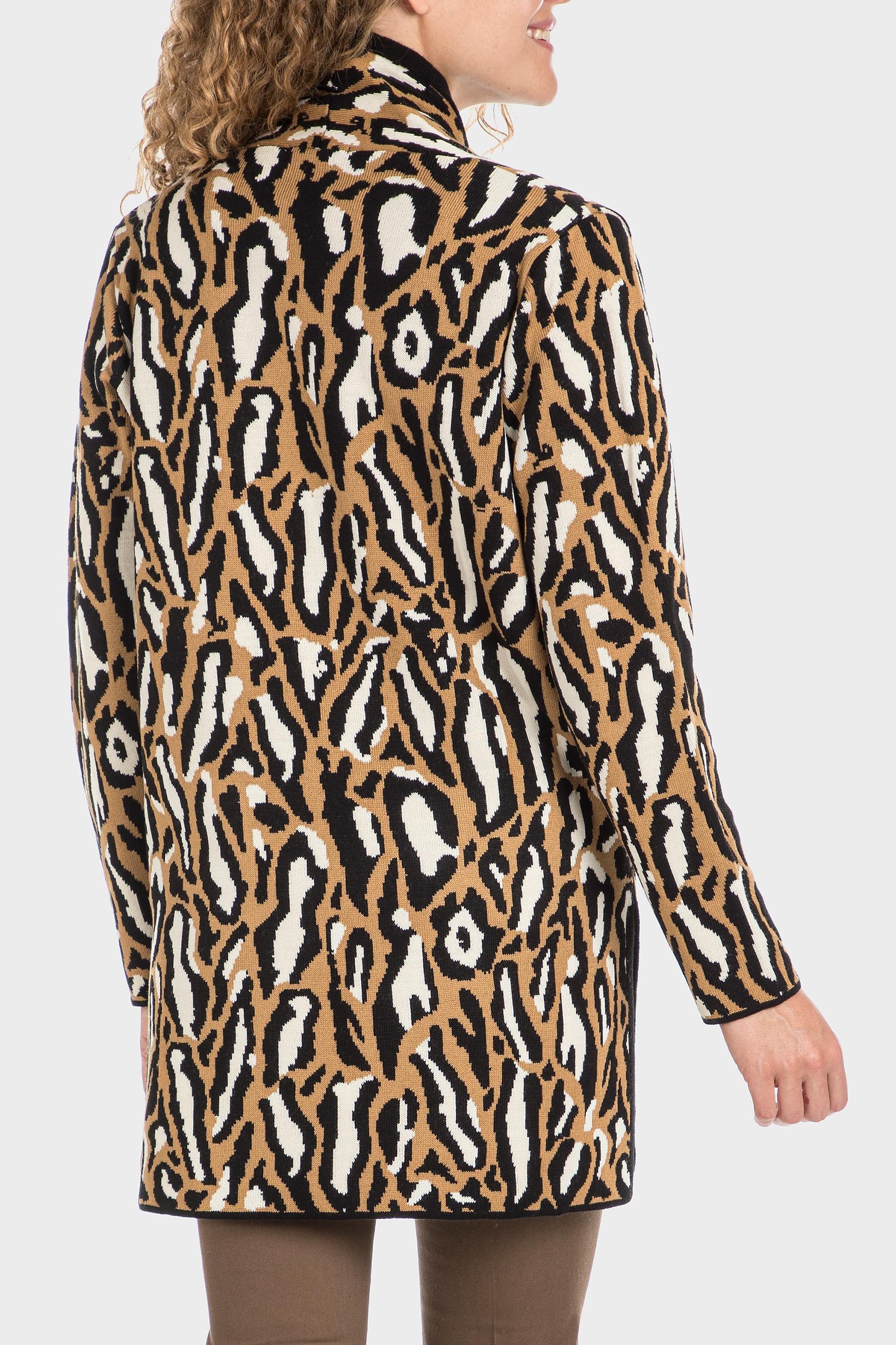 Multicolour Animal Print Long Jacket, , large image number 3