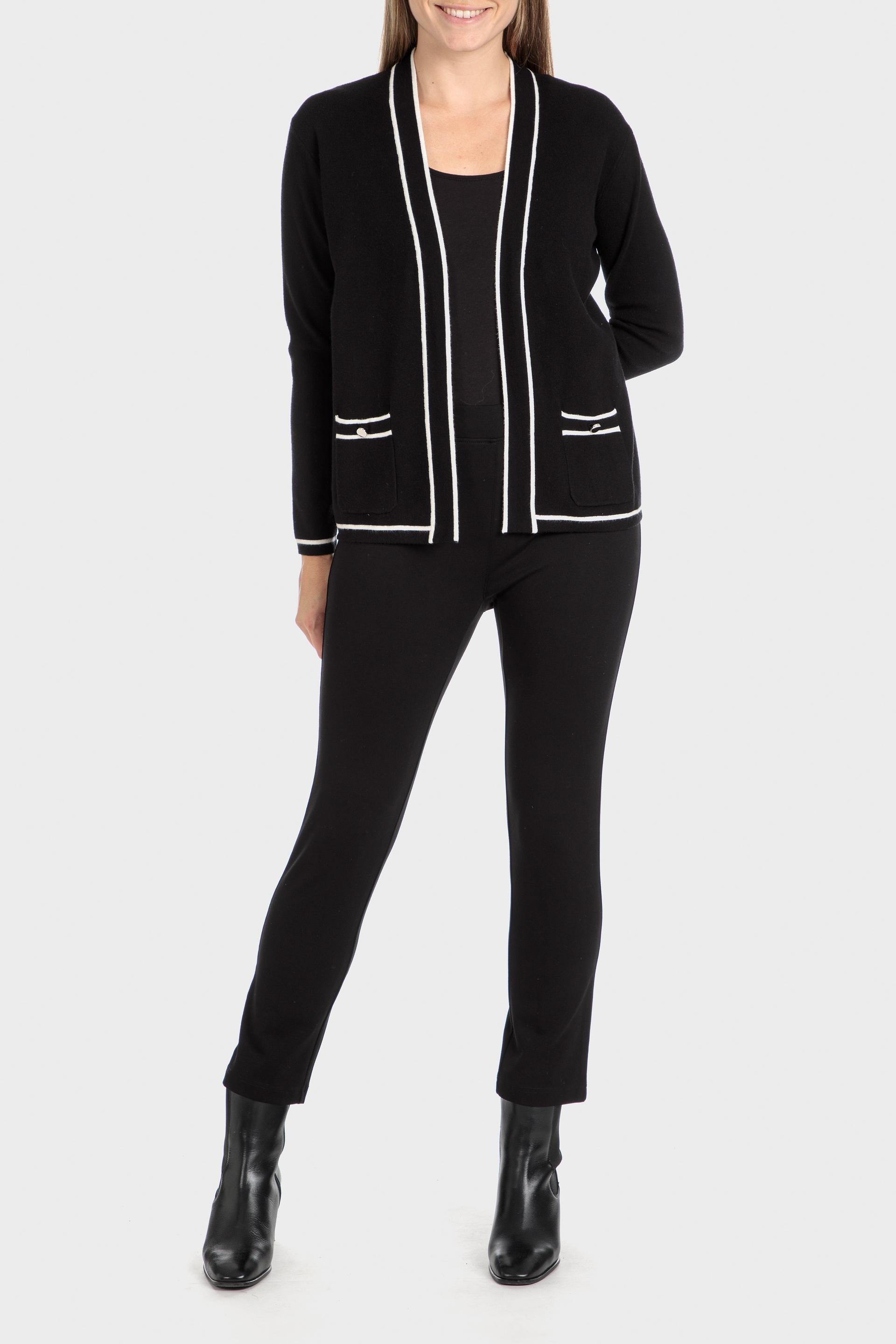 Black Long Sleeve Cardigan, , large image number 0