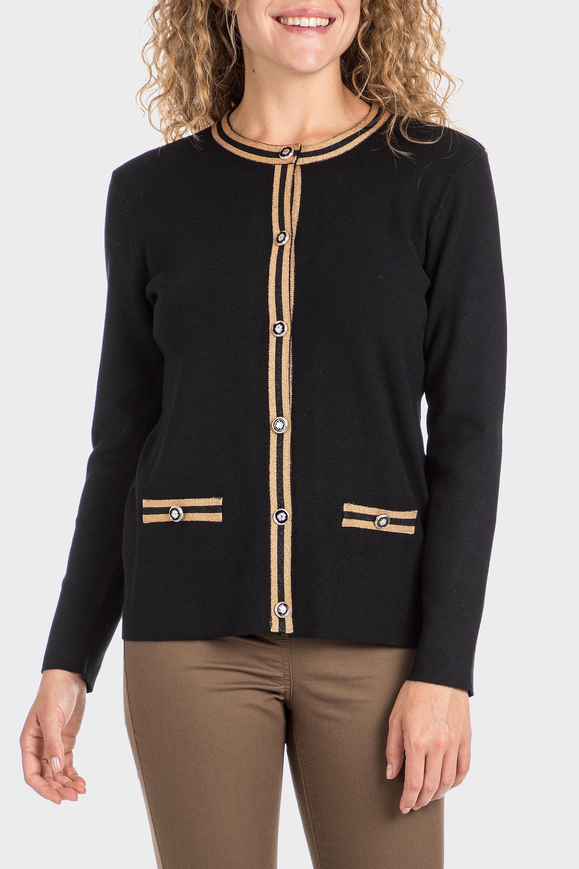 Black Metallic Thread Jacket, , large image number 1